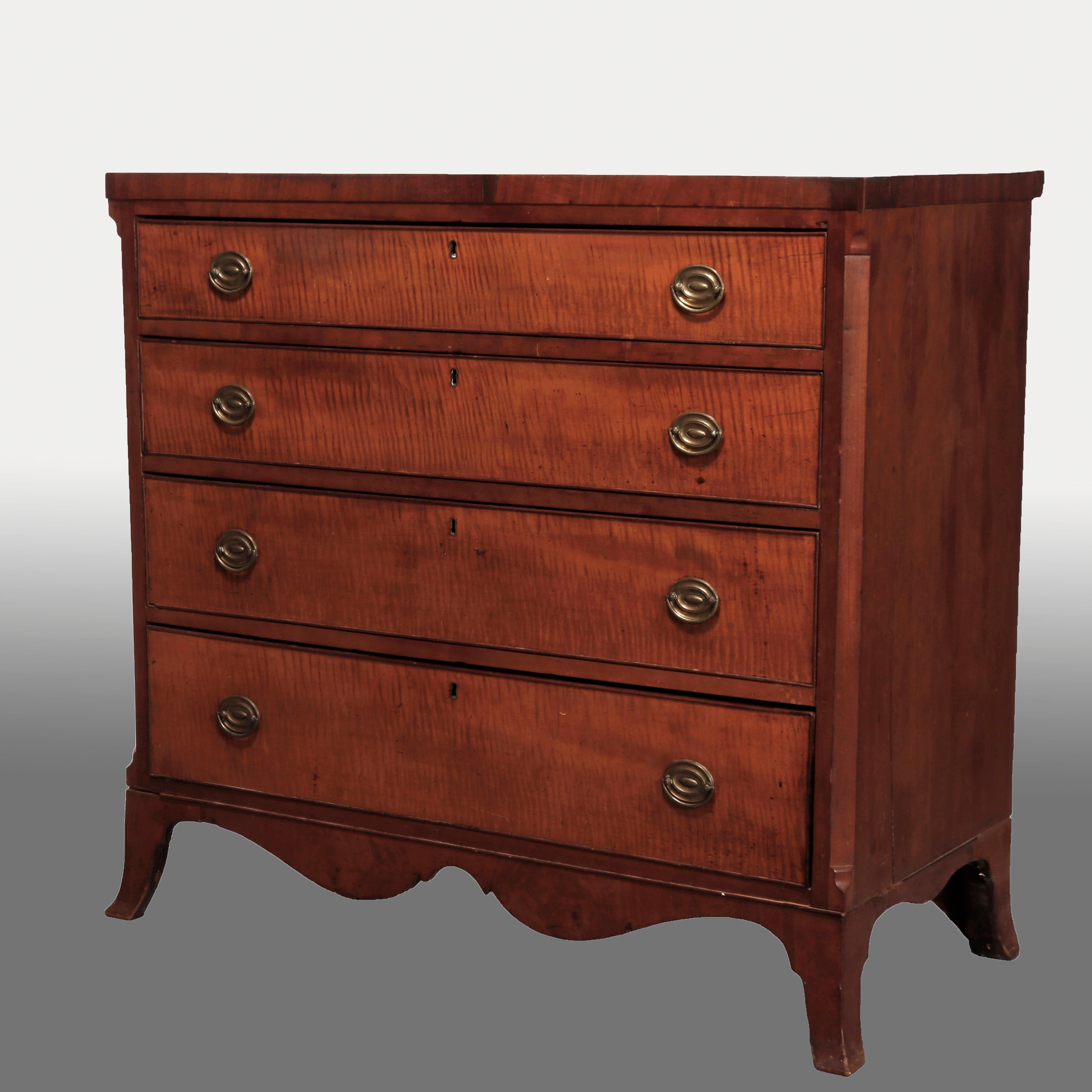 antique tiger maple dresser