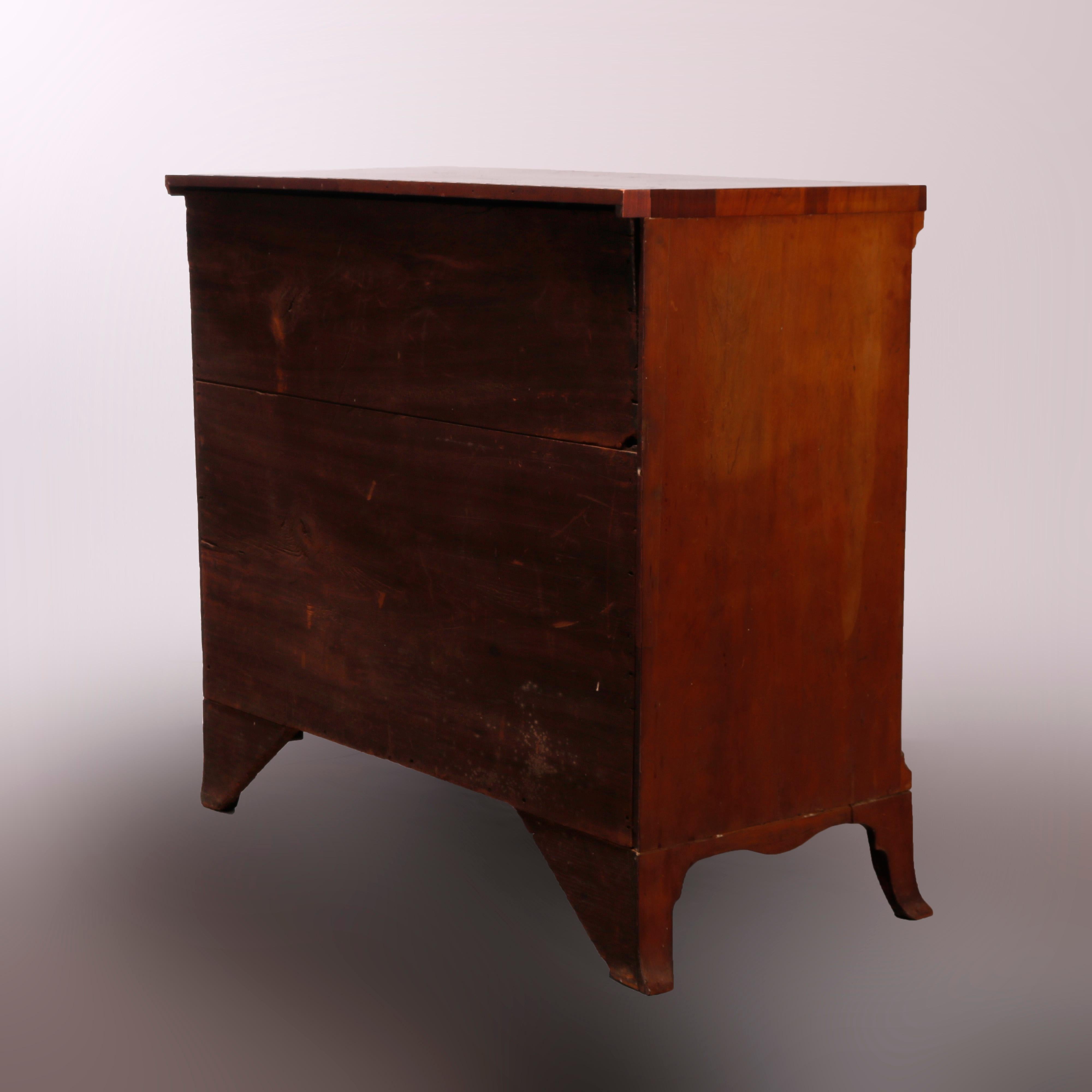 19th Century Antique Hepplewhite Tiger Maple Chest of Drawers, C1830