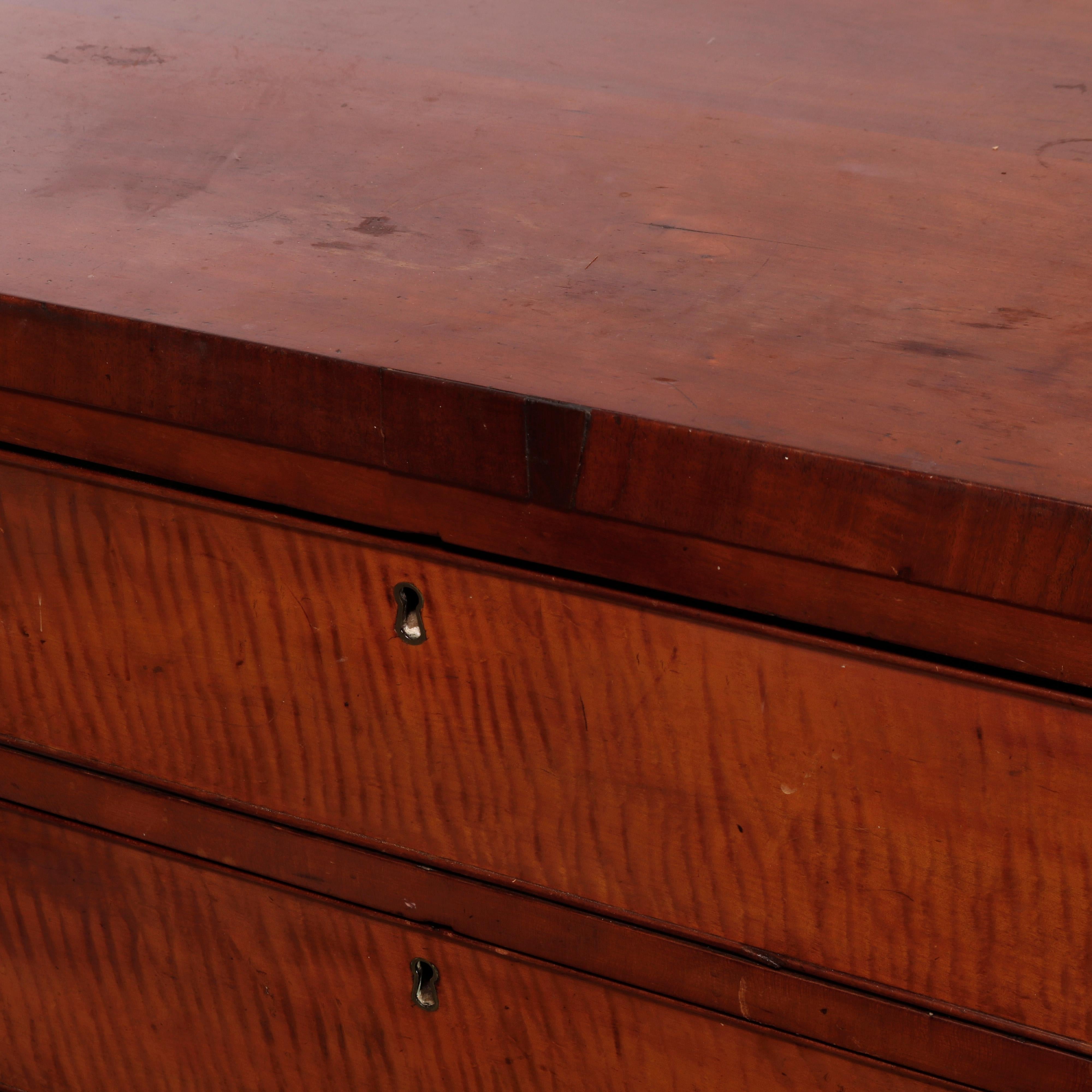Antique Hepplewhite Tiger Maple Chest of Drawers, C1830 3