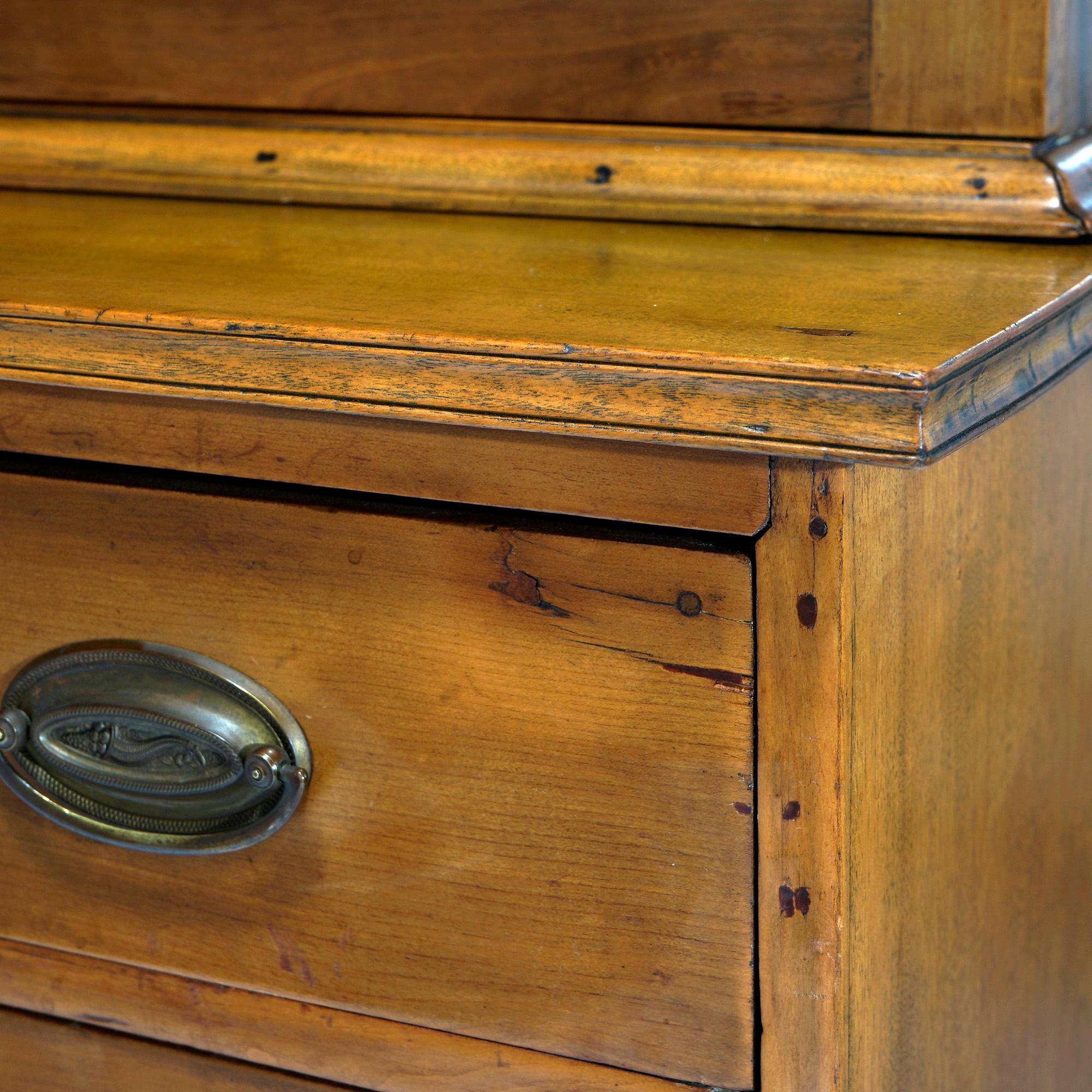 Antique Hepplewhite Two Piece Cherry Breakfront Cabinet, circa 1830 8