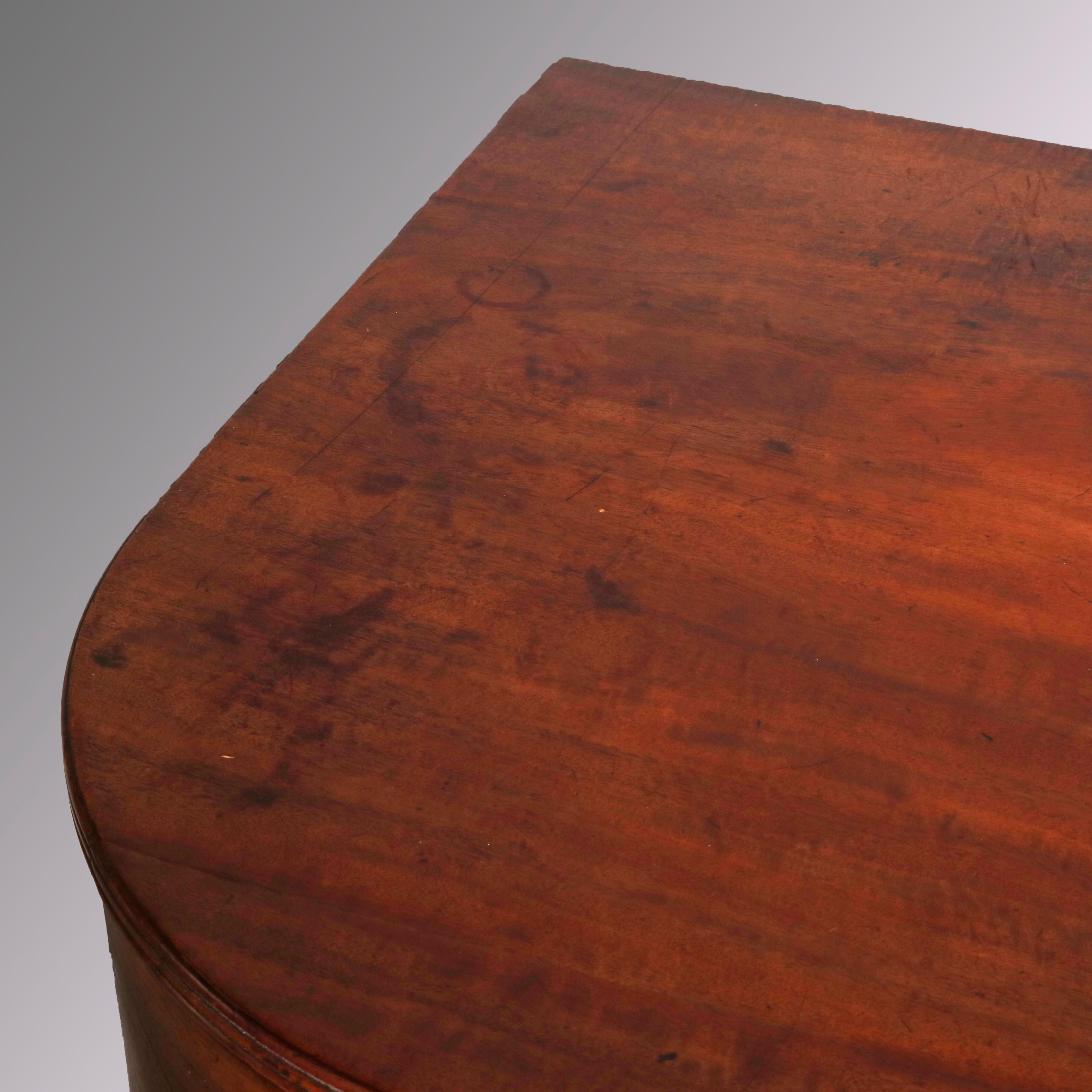 Antique Hepplewhite Style Mahogany 8-Drawer Bent Wood Rent Table, circa 1850 9