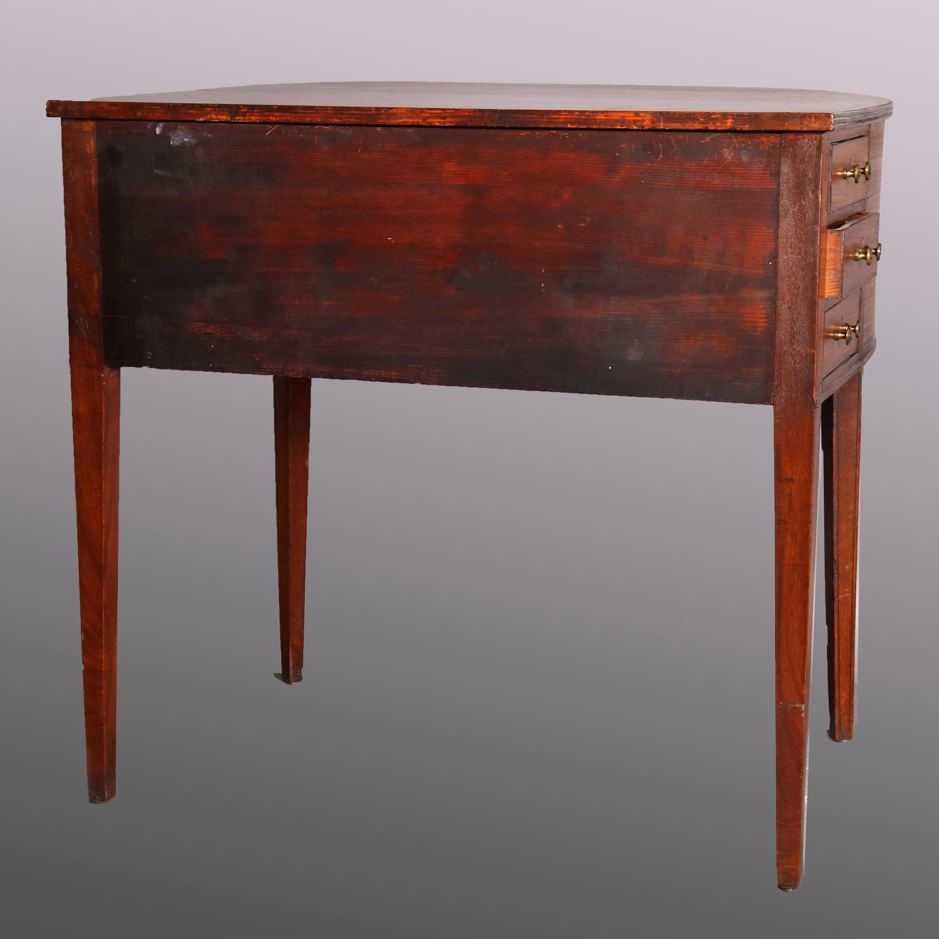 Antique Hepplewhite Style Mahogany 8-Drawer Bent Wood Rent Table, circa 1850 2