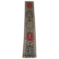 Antique Heraldic Needlepoint Tapestry Border