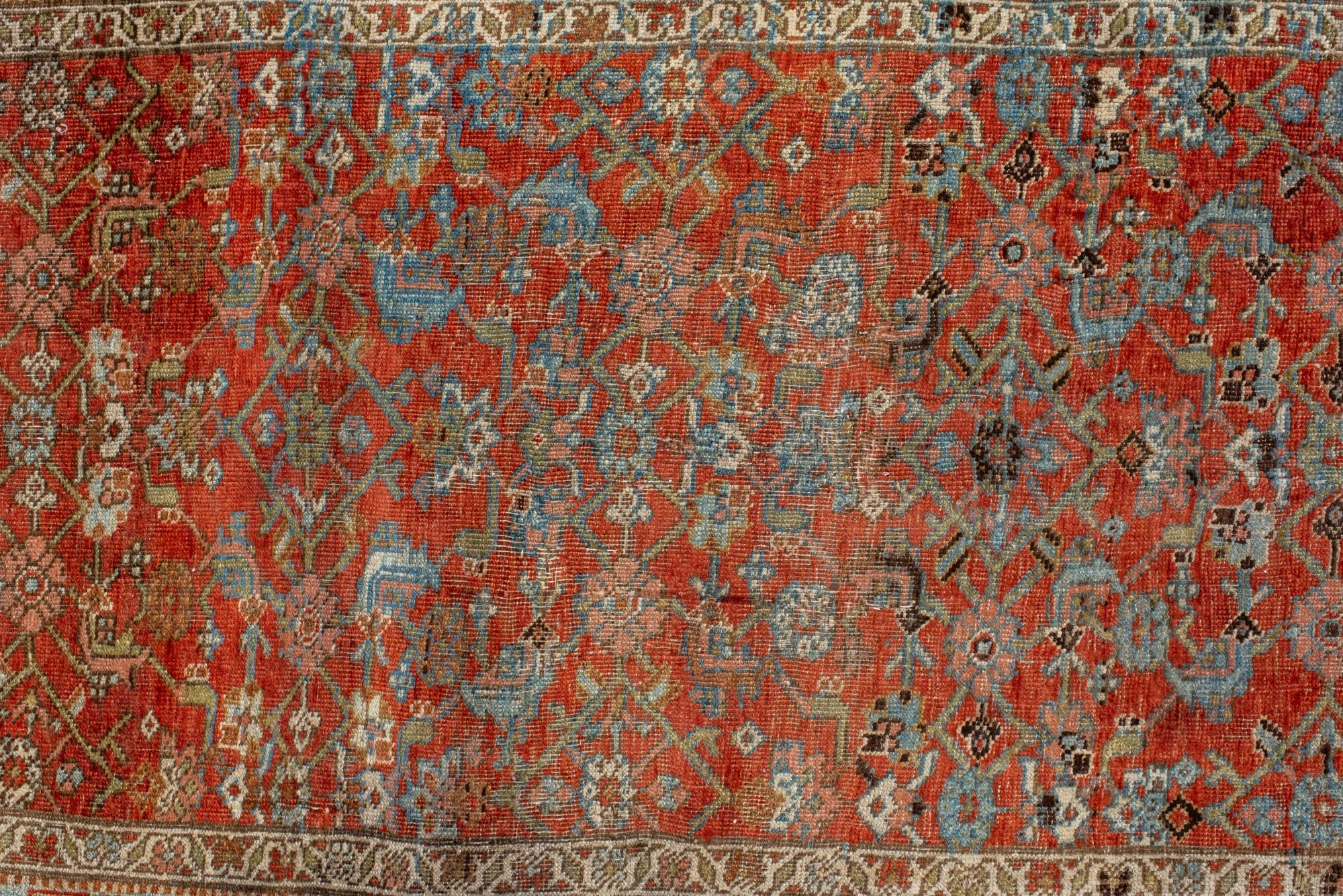Antiker Bijar-Läufer im Herati-Design (Handgeknüpft) im Angebot