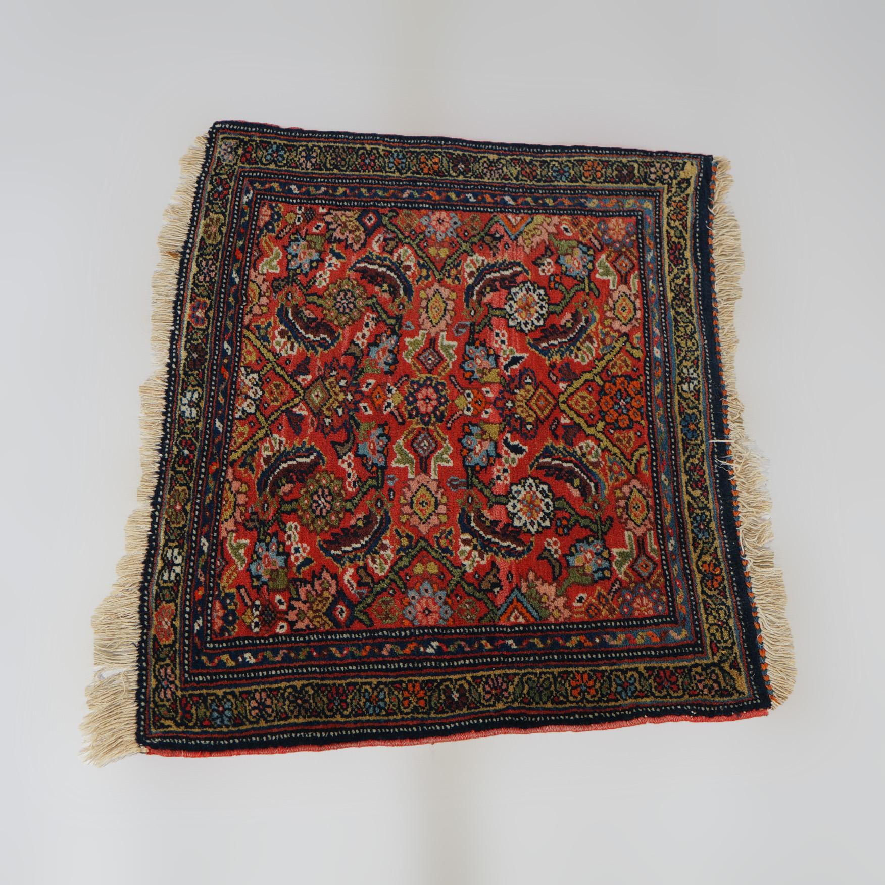 Asian Antique Herati Design Oriental Wool Rug Circa 1920 For Sale