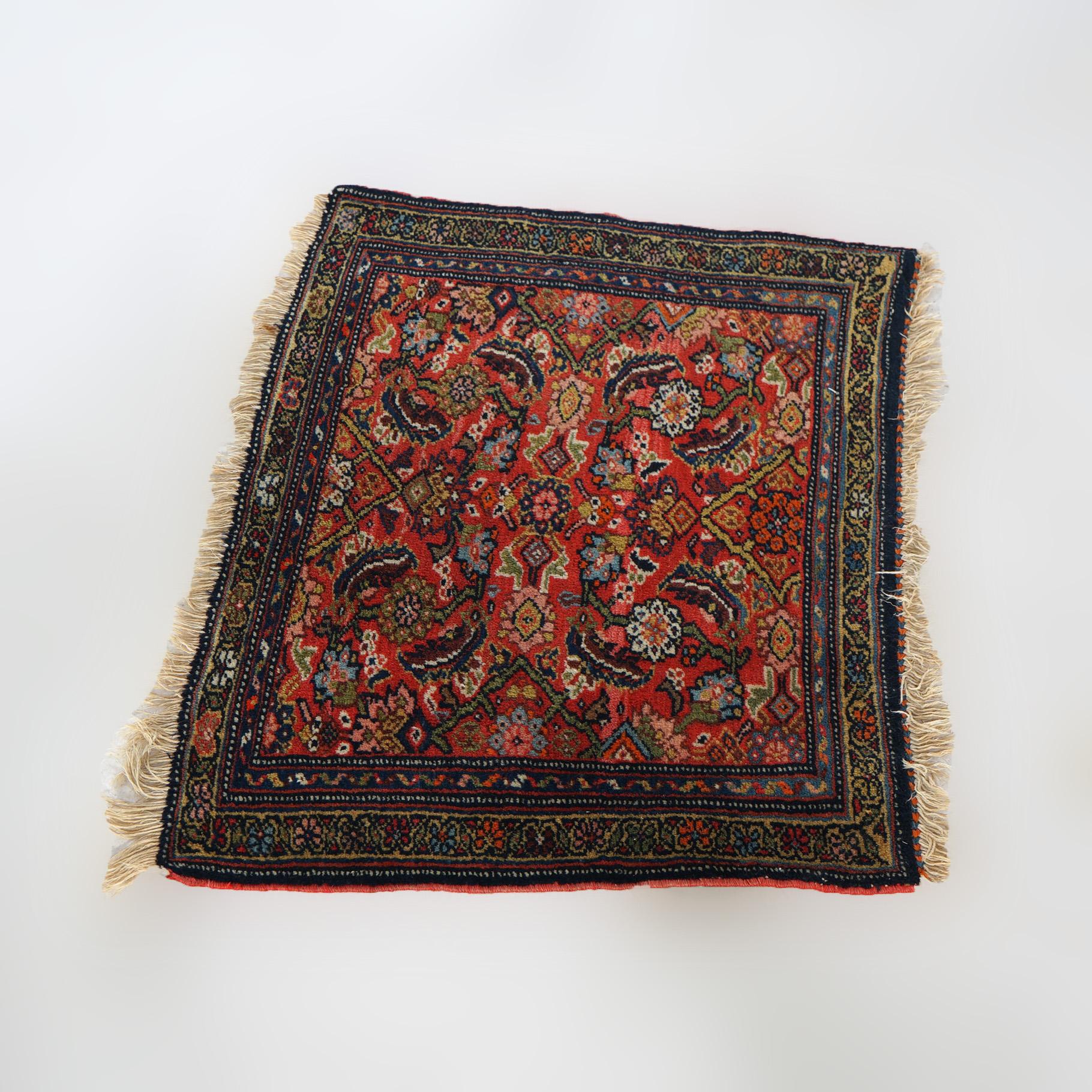Antique Herati Design Oriental Wool Rug Circa 1920 In Good Condition For Sale In Big Flats, NY