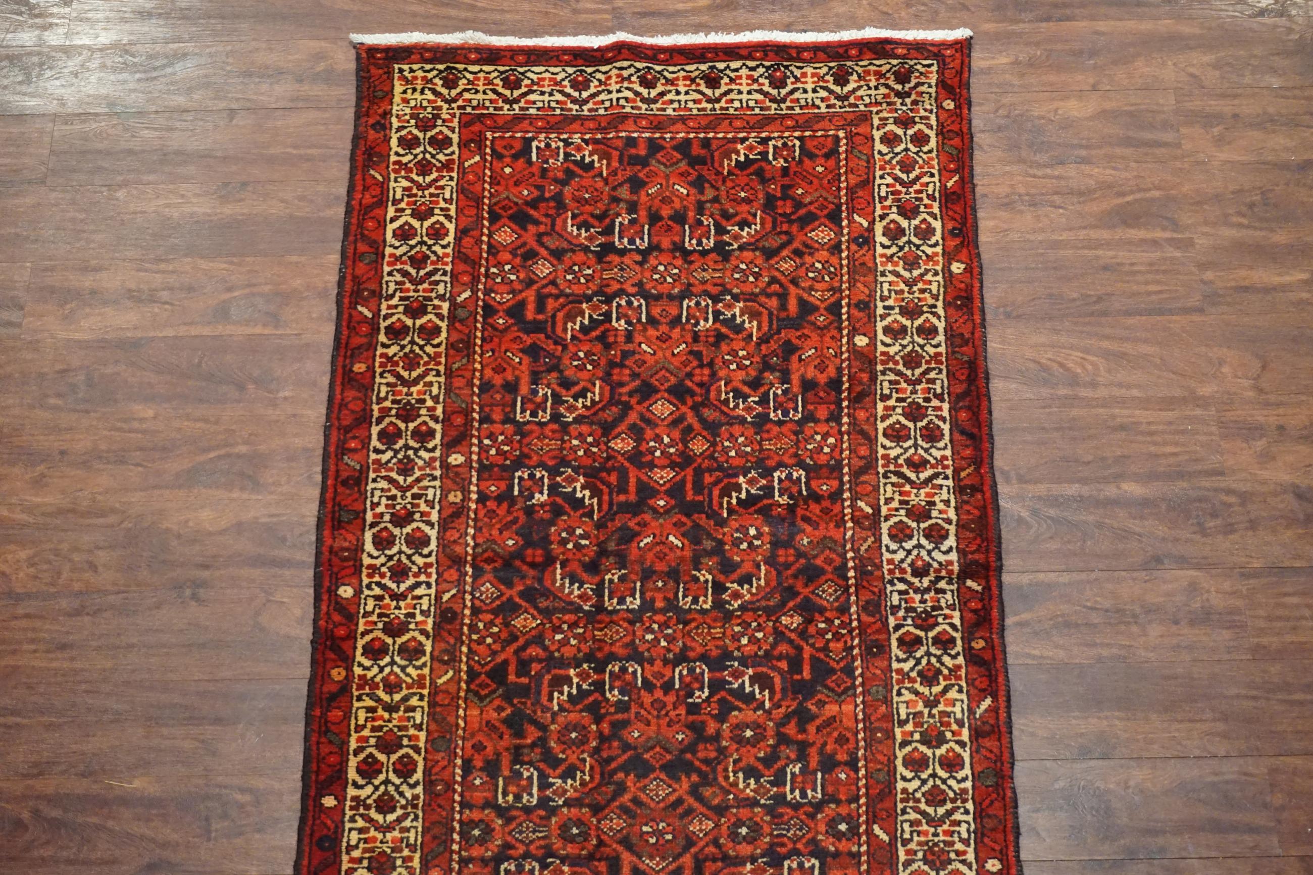 Hand-Knotted Antique Herati Malayer, circa 1930 For Sale