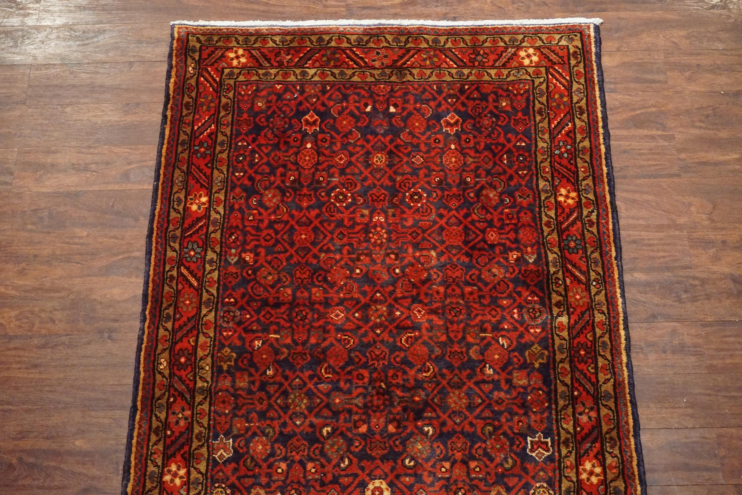Hand-Knotted Antique Herati Malayer, circa 1940 For Sale