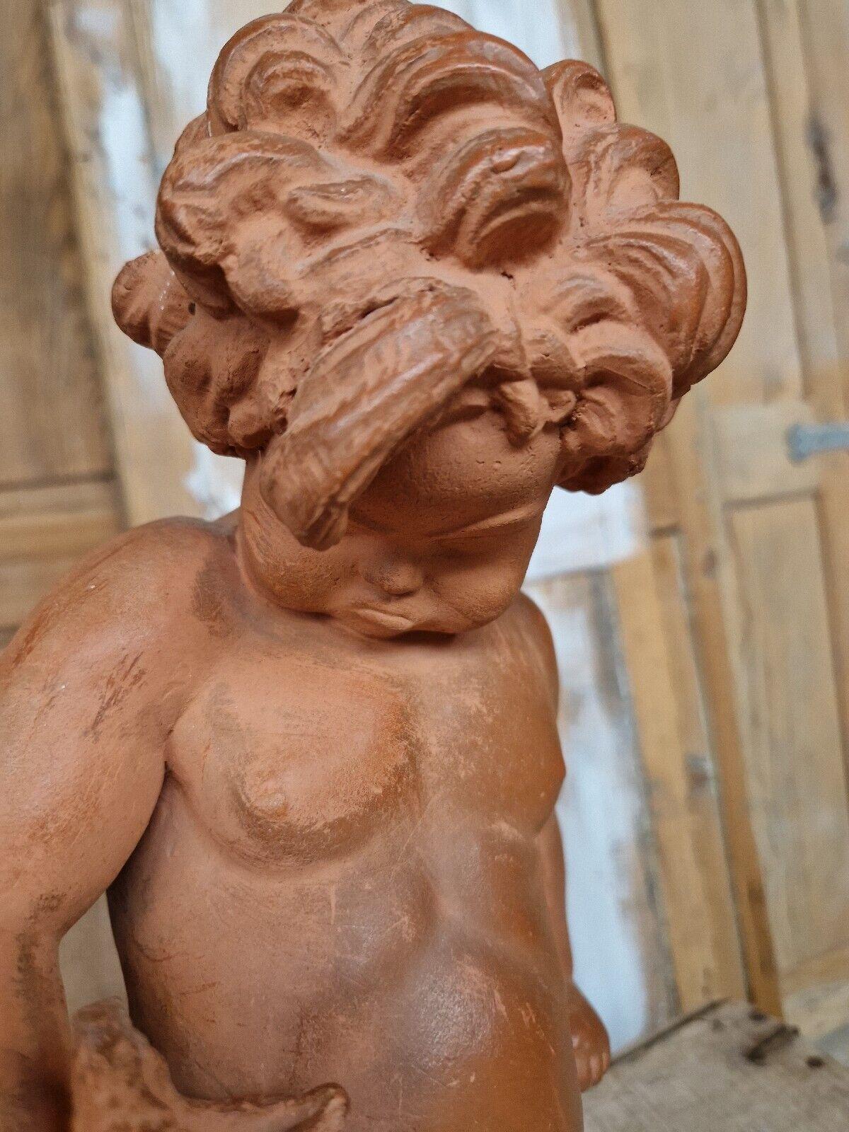 Terracotta Antique Hercules Sculpture Marcel Courbier 1898-1976 For Sale