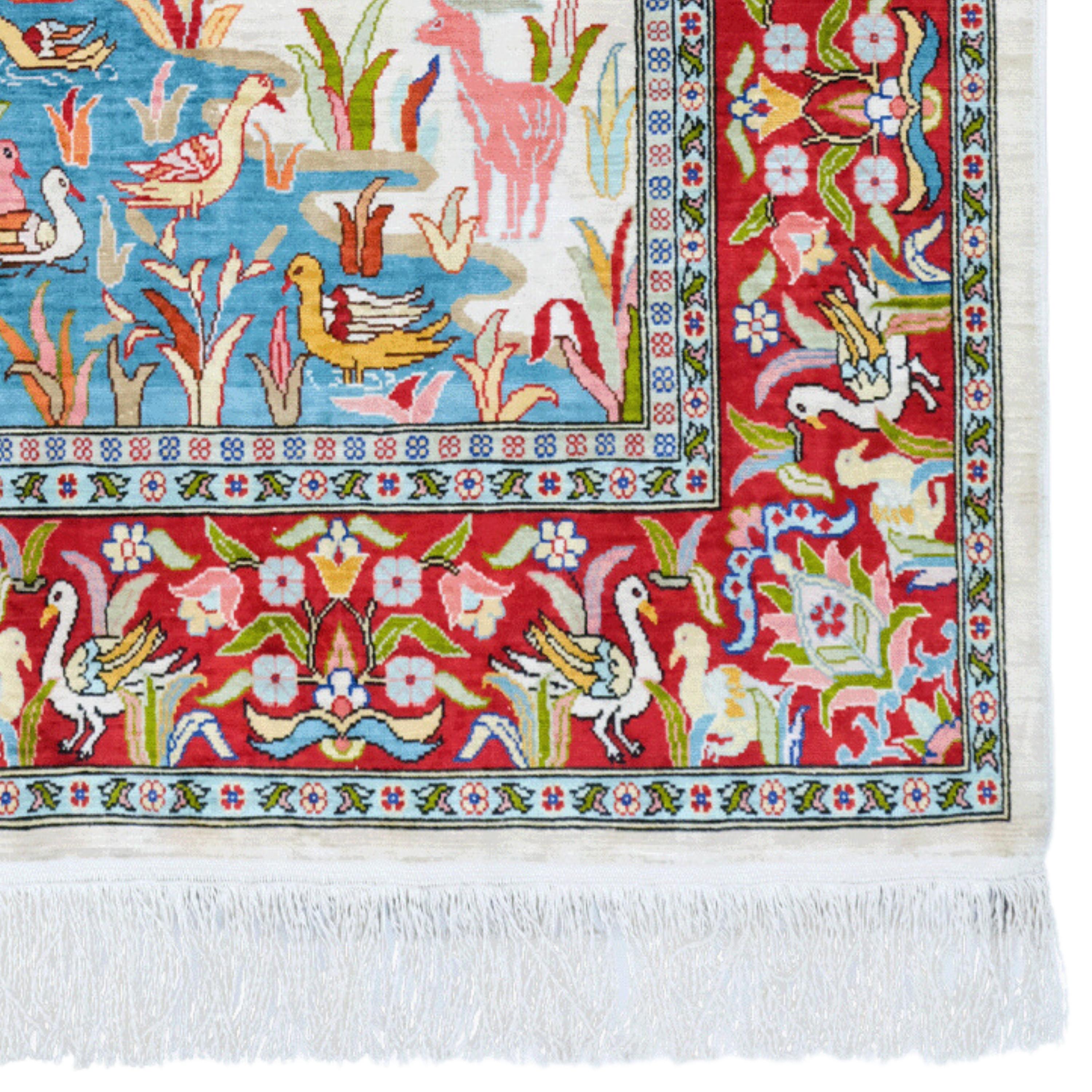 Antique Hereke Rug - 20th Century Silk Hereke Rug, Antique Rug, Silk Rug For Sale 1