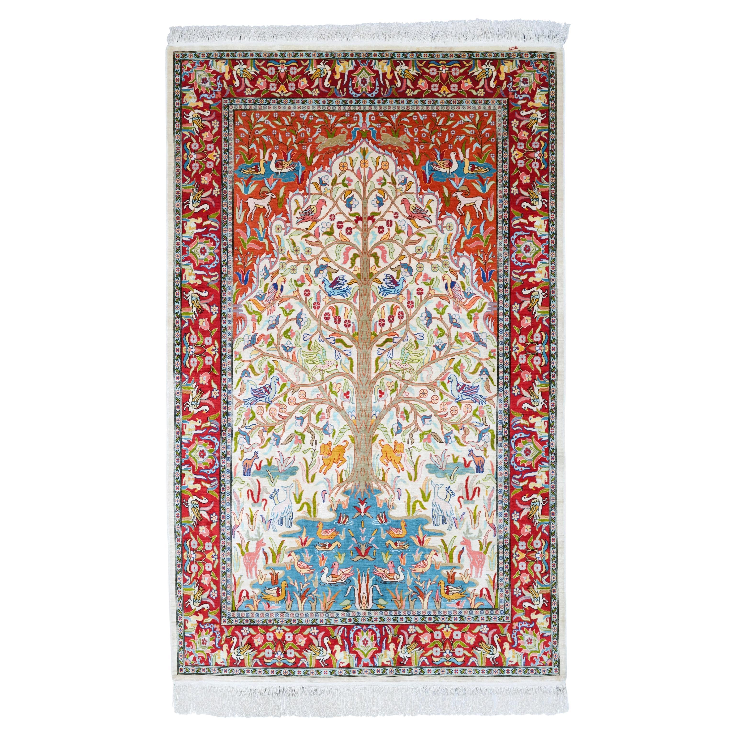 Antique Hereke Rug - 20th Century Silk Hereke Rug, Antique Rug, Silk Rug