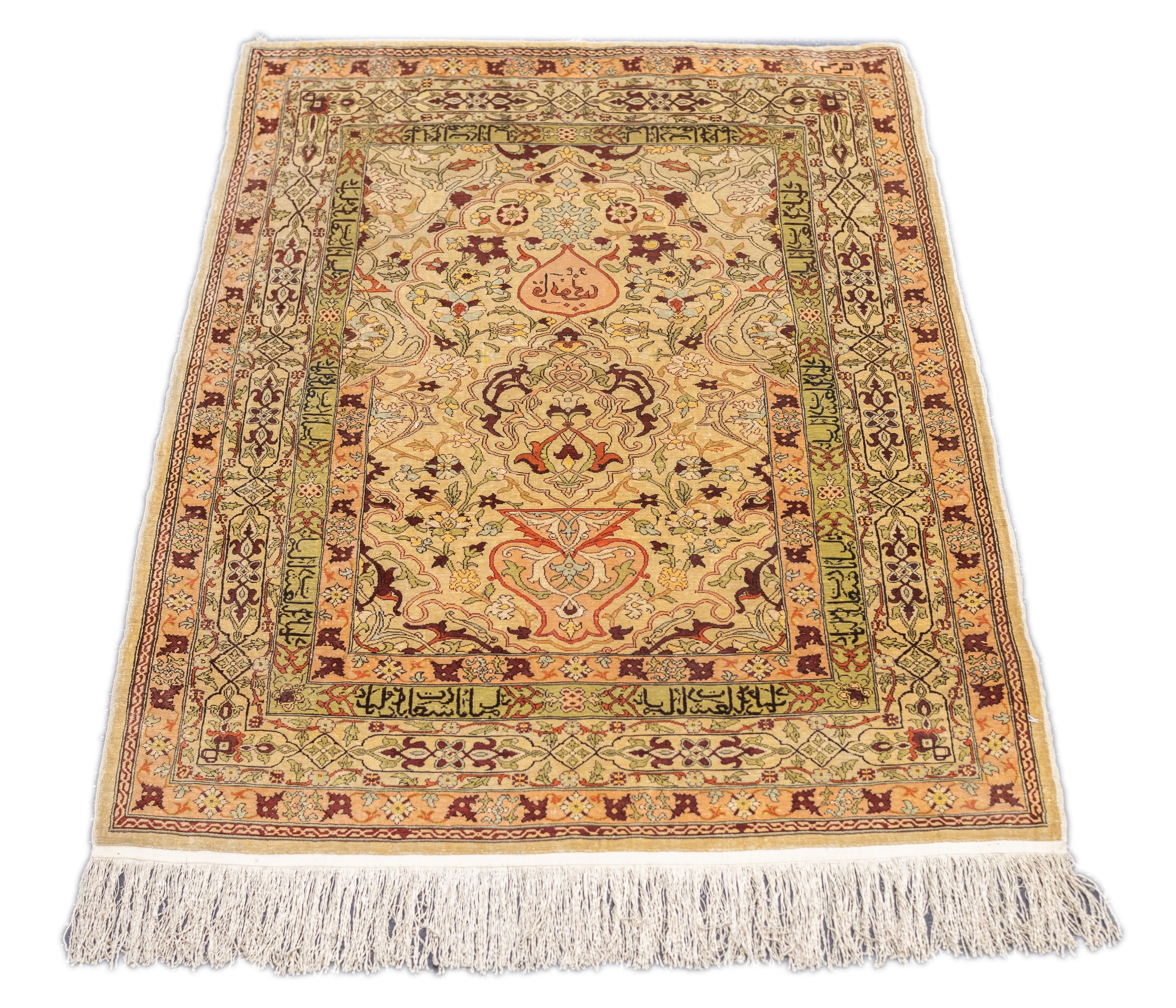 Antique Hereke Rug 2'8'' x 3'8'' For Sale 1