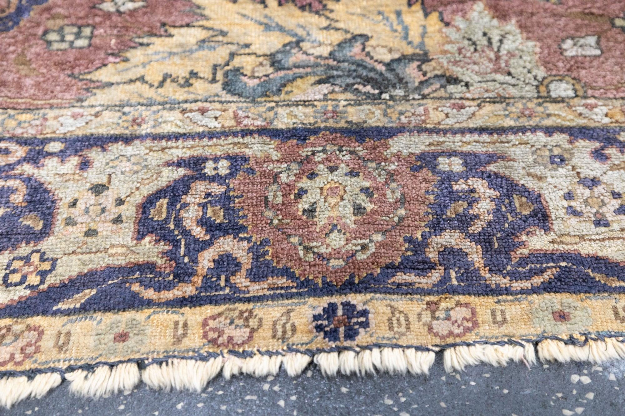 Hand-Knotted Antique Hereke Rug 3'9'' x 5'1'' For Sale