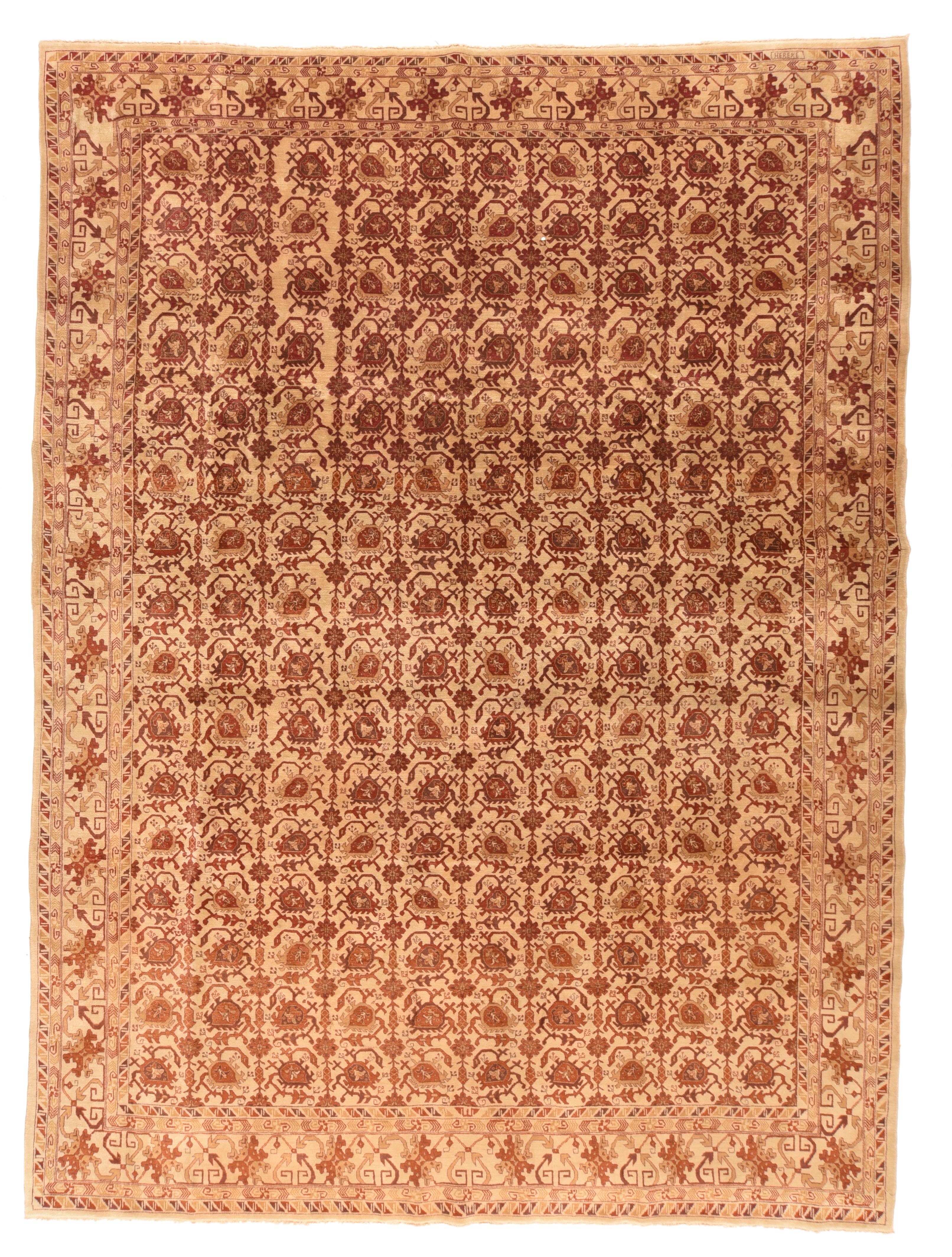 Antique Hereke Rug In Excellent Condition For Sale In New York, NY