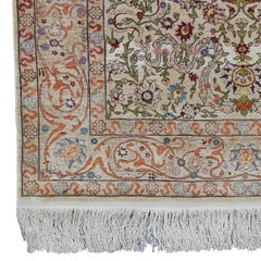 Antique Hereke Silk Rug - 20th Century Turkish Hereke Silk Rug, Vintage Rug