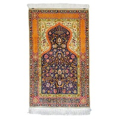 Antique Hereke Silk Rug - Turkish Silk Hereke Carpet Late 20th Century