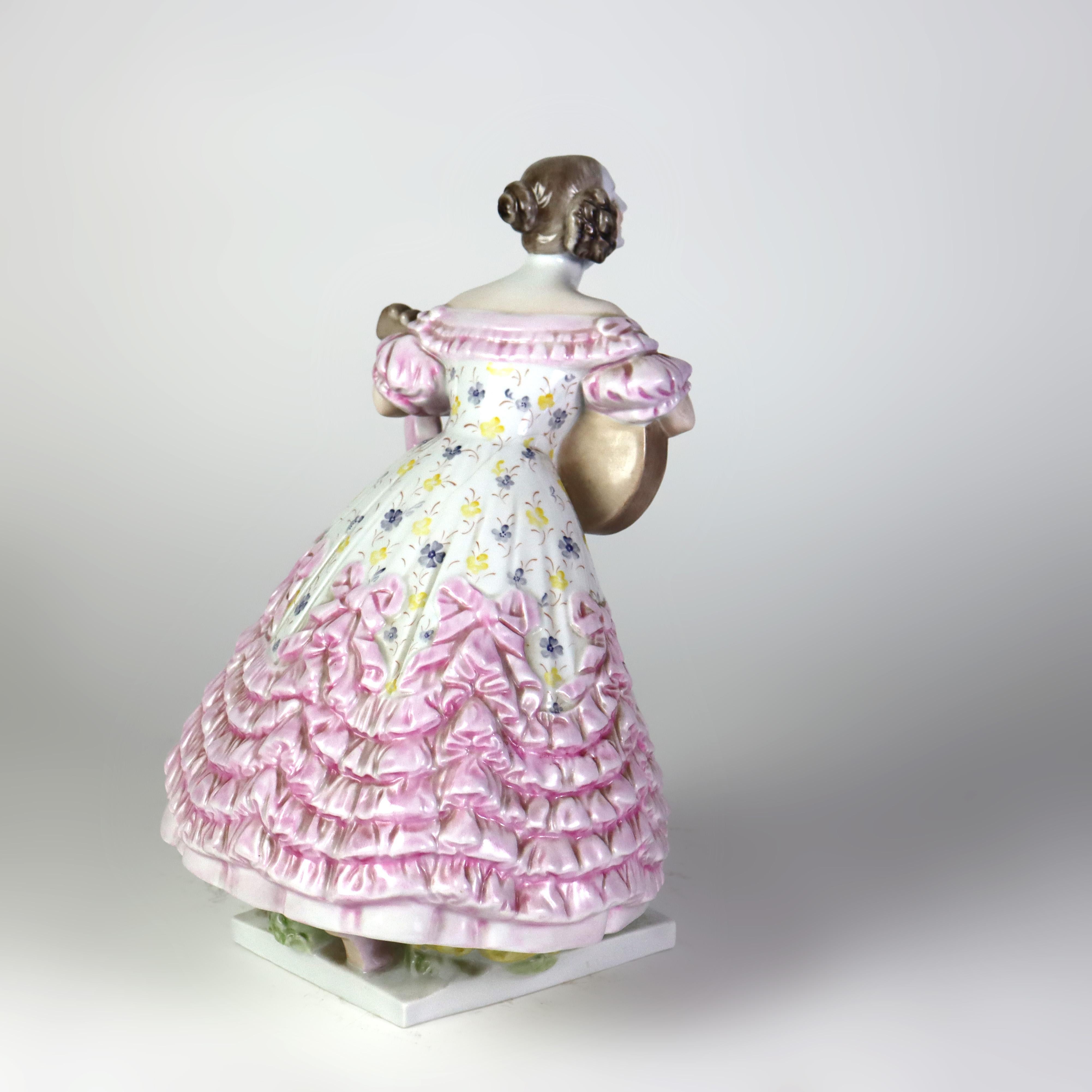 Antike Herend Porzellan Figur einer Gitarristin C1850 im Angebot 4