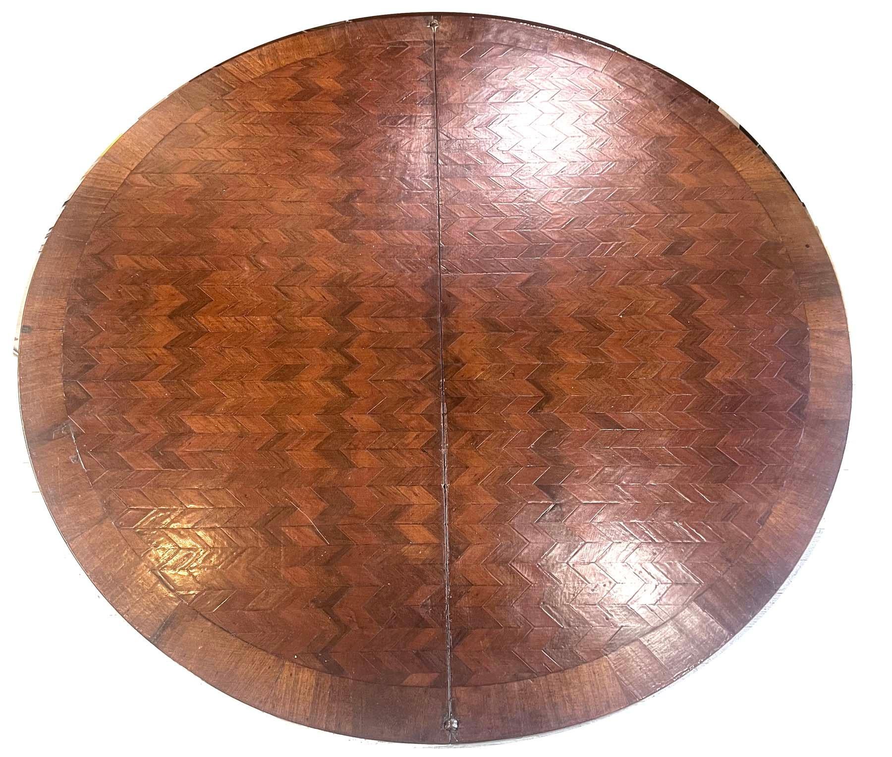 19th Century Antique Heriringbone folding Table For Sale