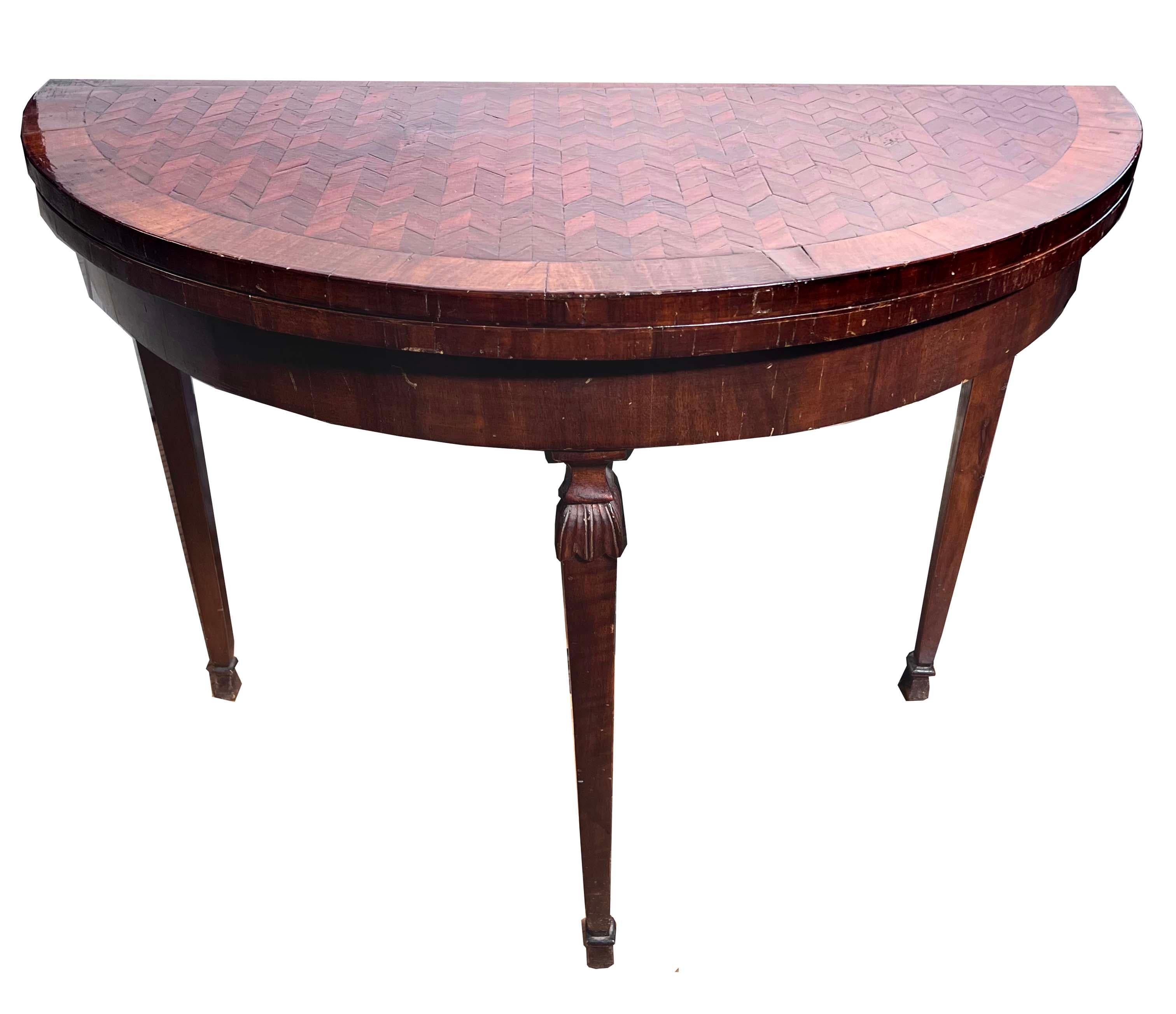 Antique Heriringbone folding Table For Sale 1