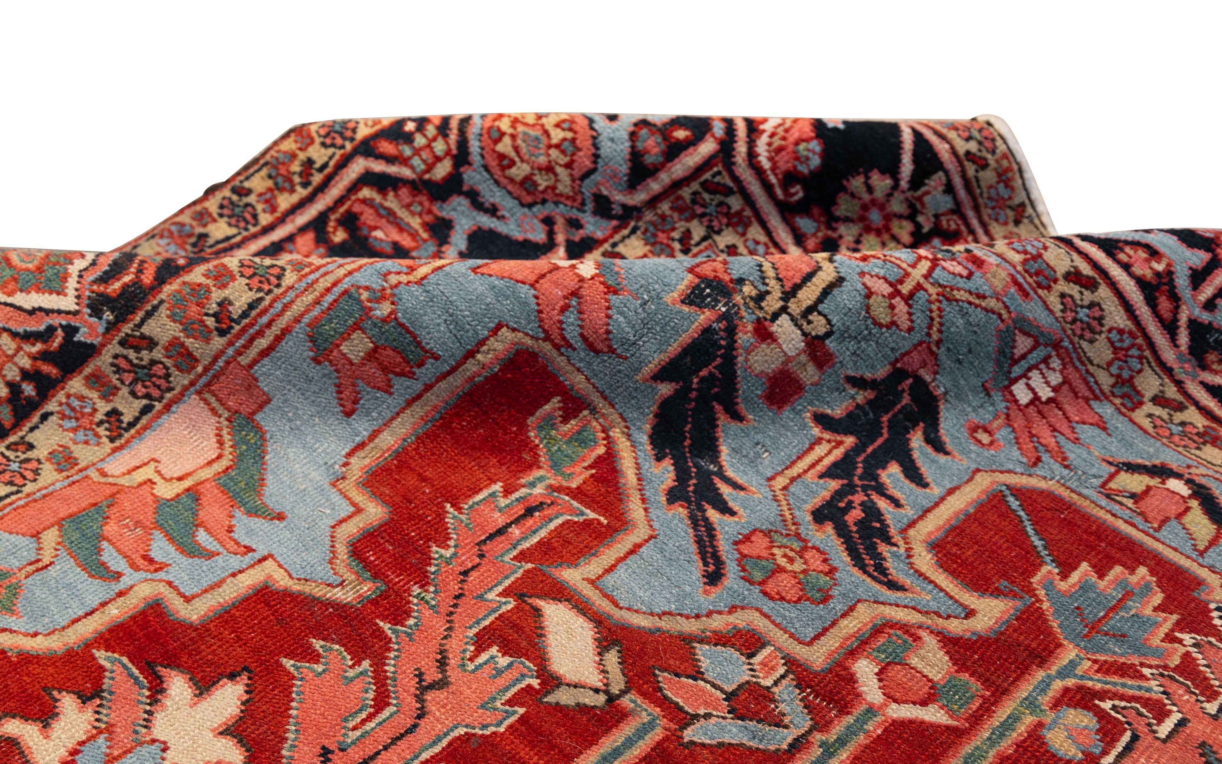 Wool Antique Heriz 20th cent. For Sale