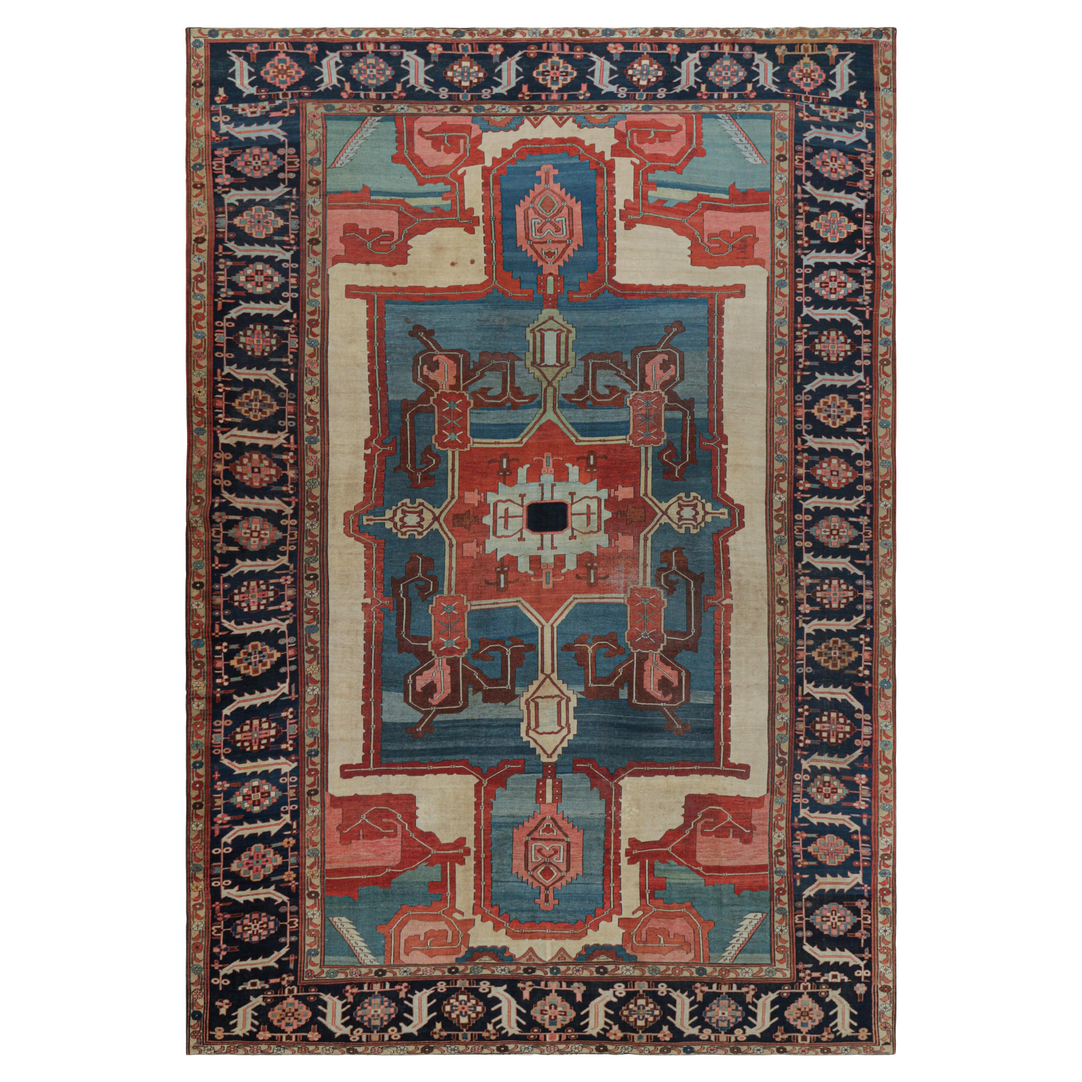 Antique Heriz Bakshaish Persian Rug with Geometric Medallion - Rug & Kilim