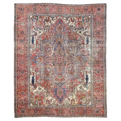 Tapis Heriz bleu et rouge 9'9''x12'