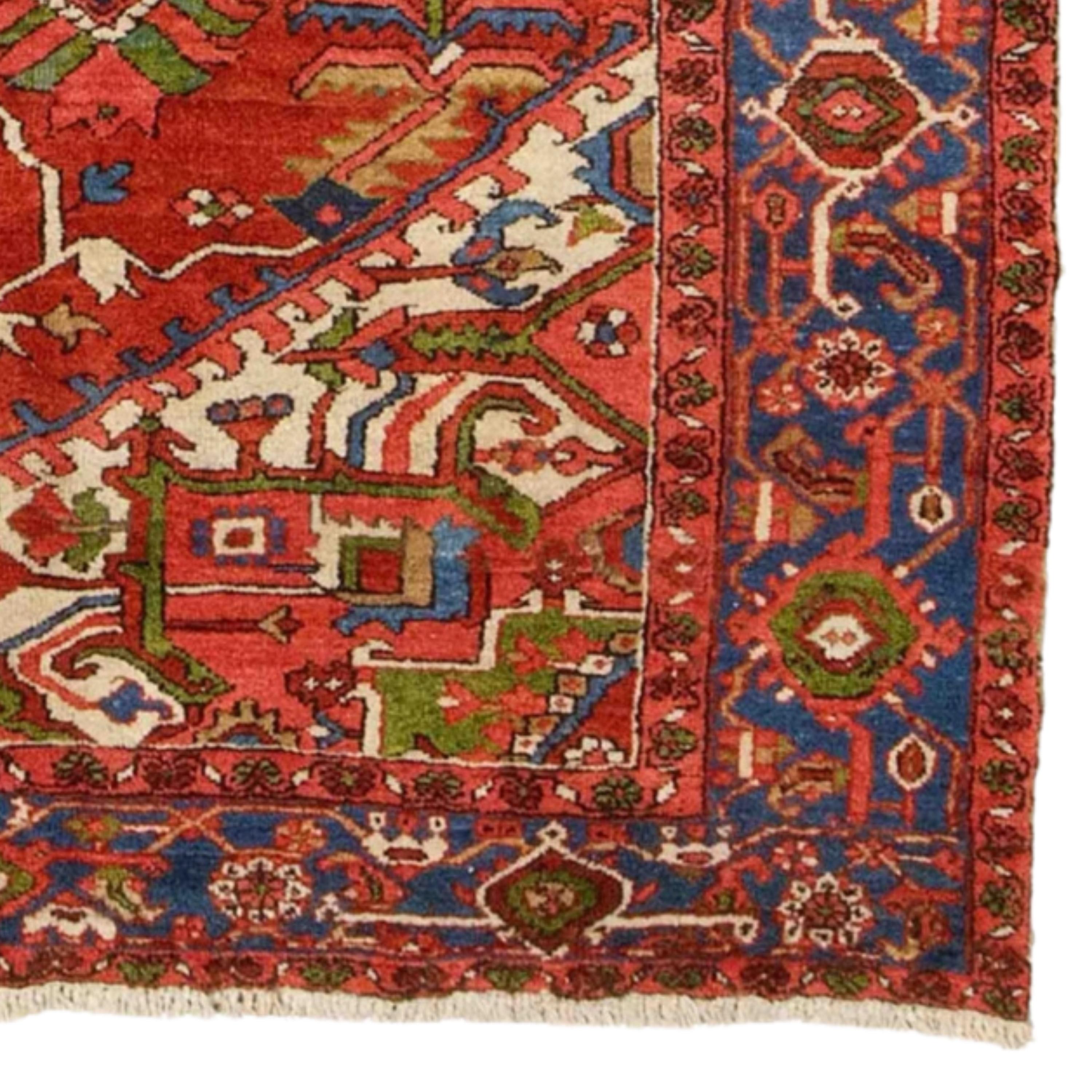 Wool Antique Heriz Carpet - 19th Century Heriz Carpet, Antique Rug, Antique Carpet For Sale
