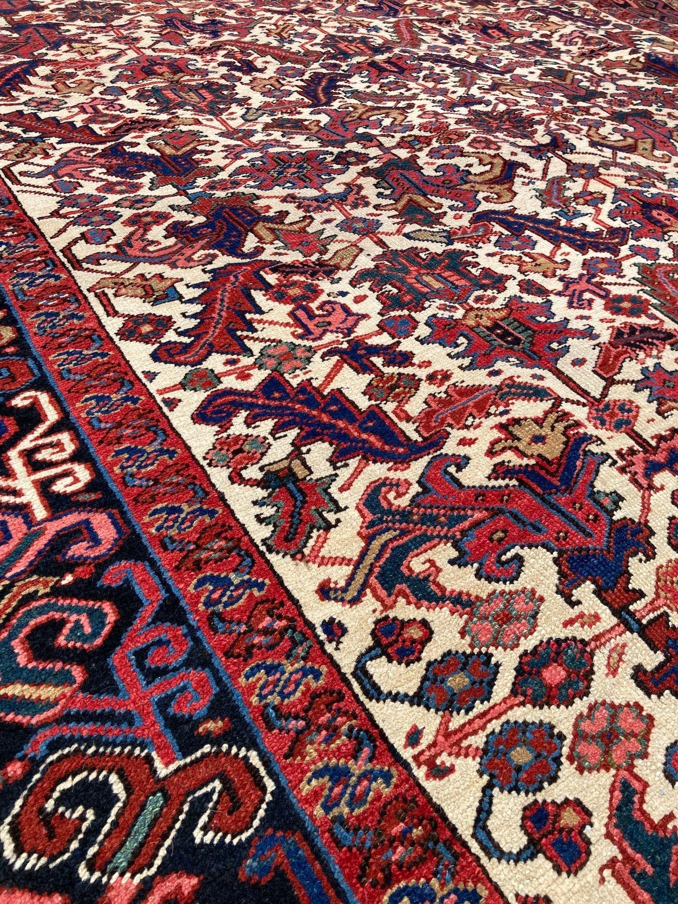 Antique Heriz Carpet 3.00m x 2.36m For Sale 9