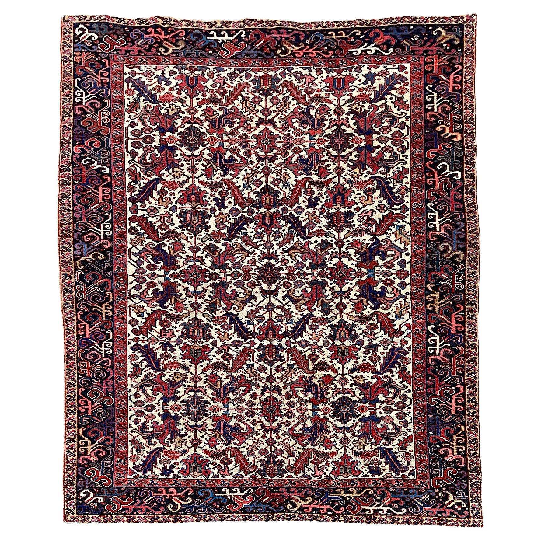 Antique Heriz Carpet 3.00m x 2.36m For Sale