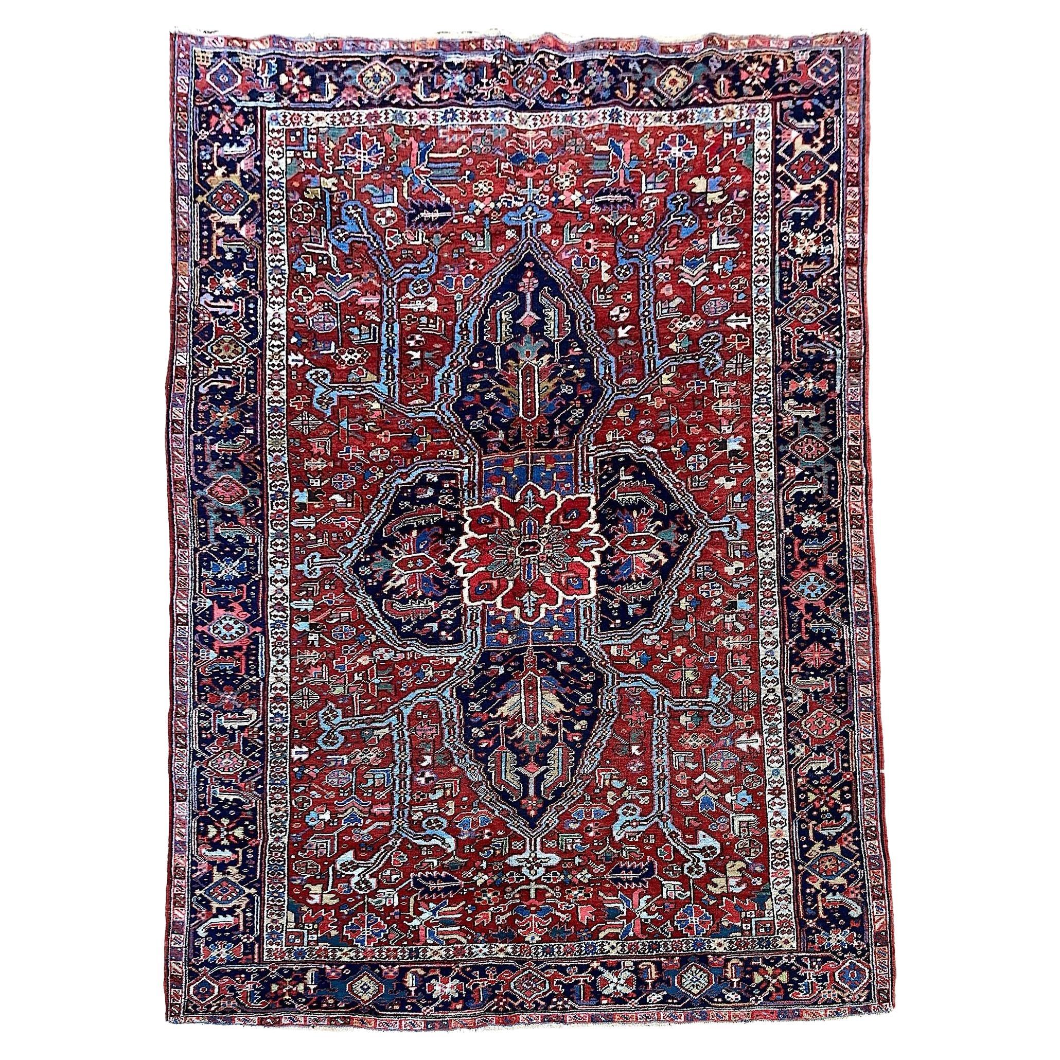 Antique Heriz Carpet 3.11m x 2.21m For Sale