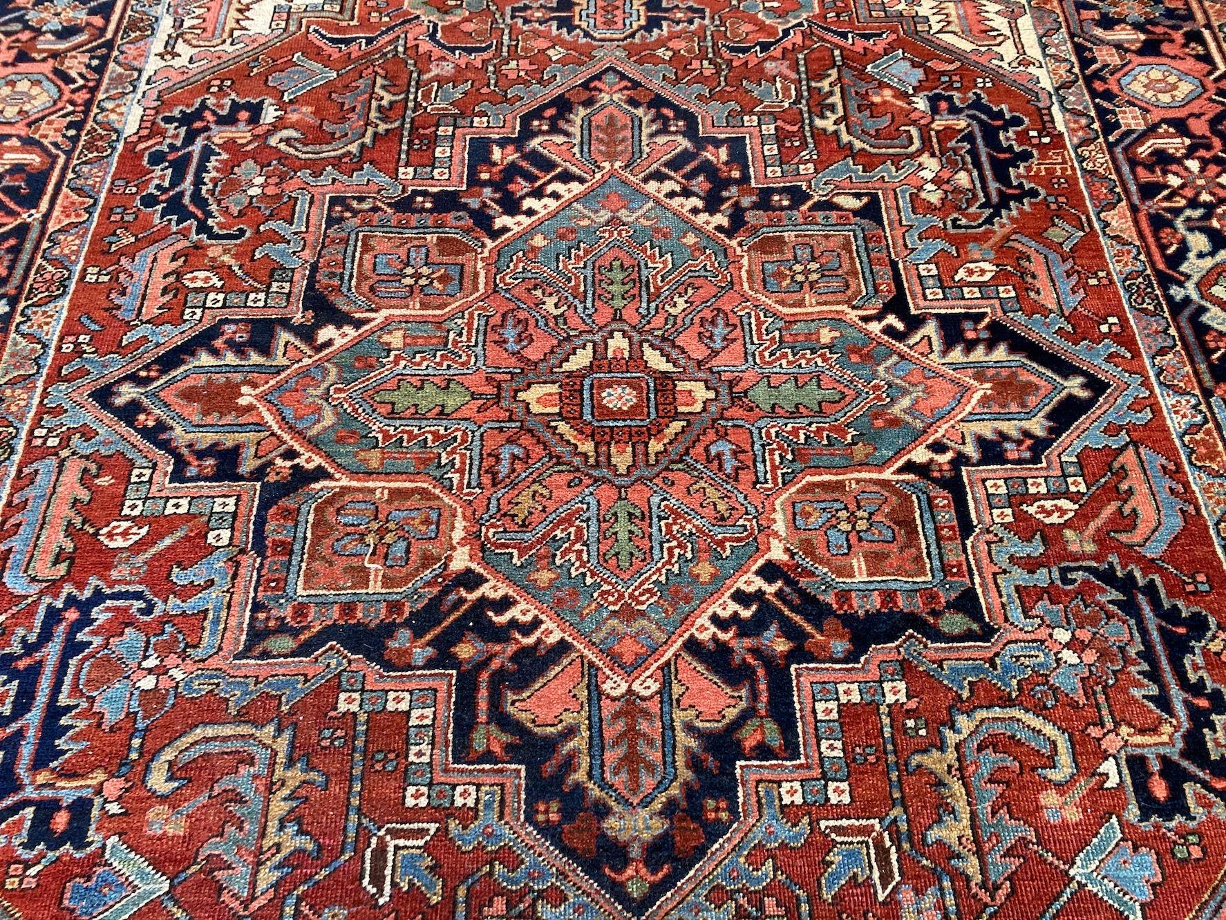 Wool Antique Heriz Carpet For Sale