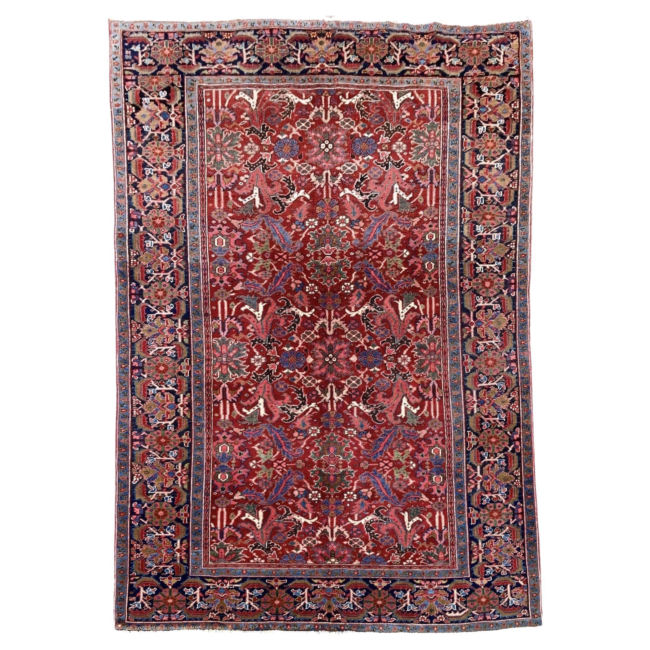 Antiker Heriz-Teppich 3,29 m x 2,25 m im Angebot