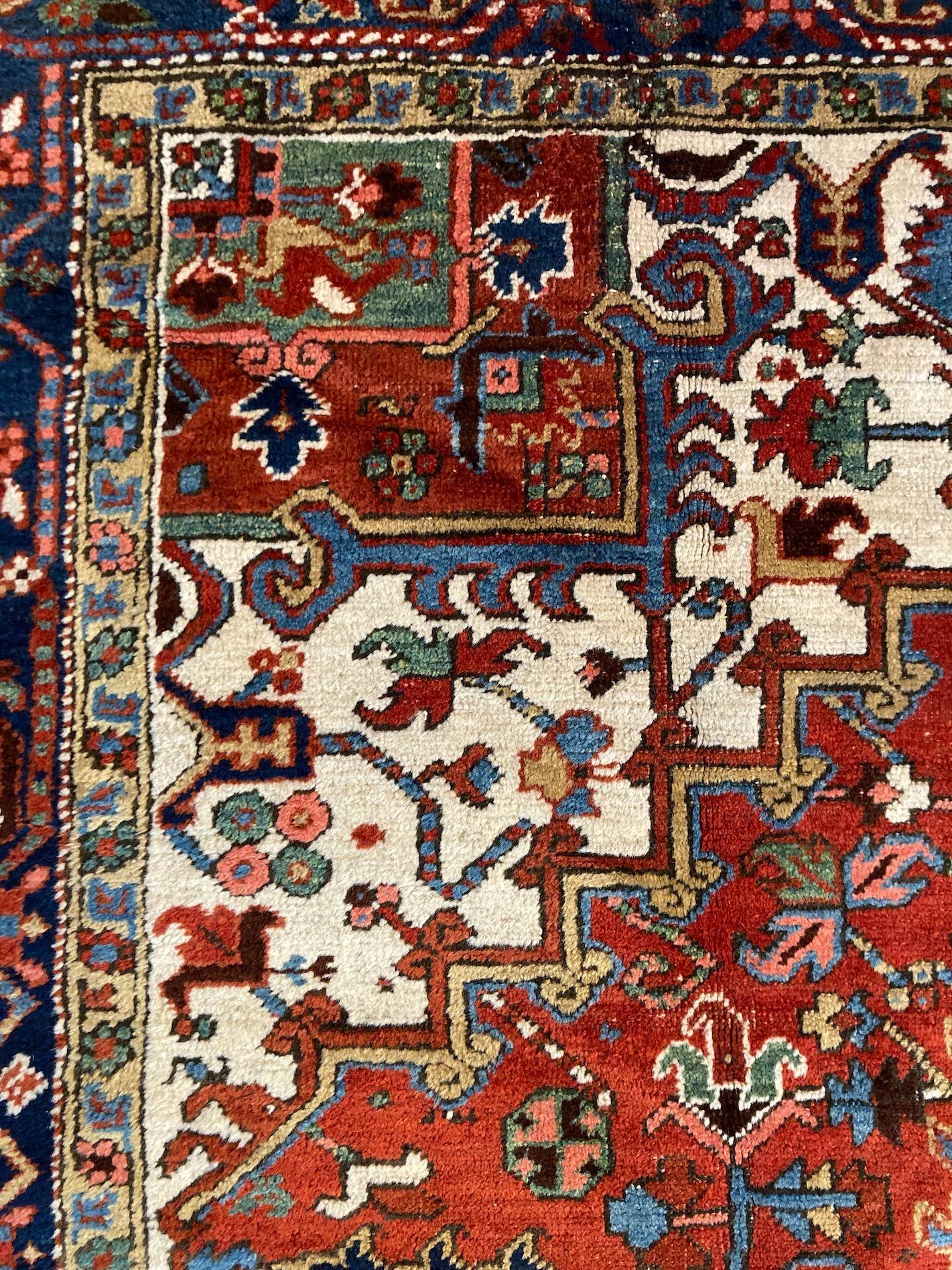Antique Heriz Carpet 3.37m x 2.42m For Sale 6