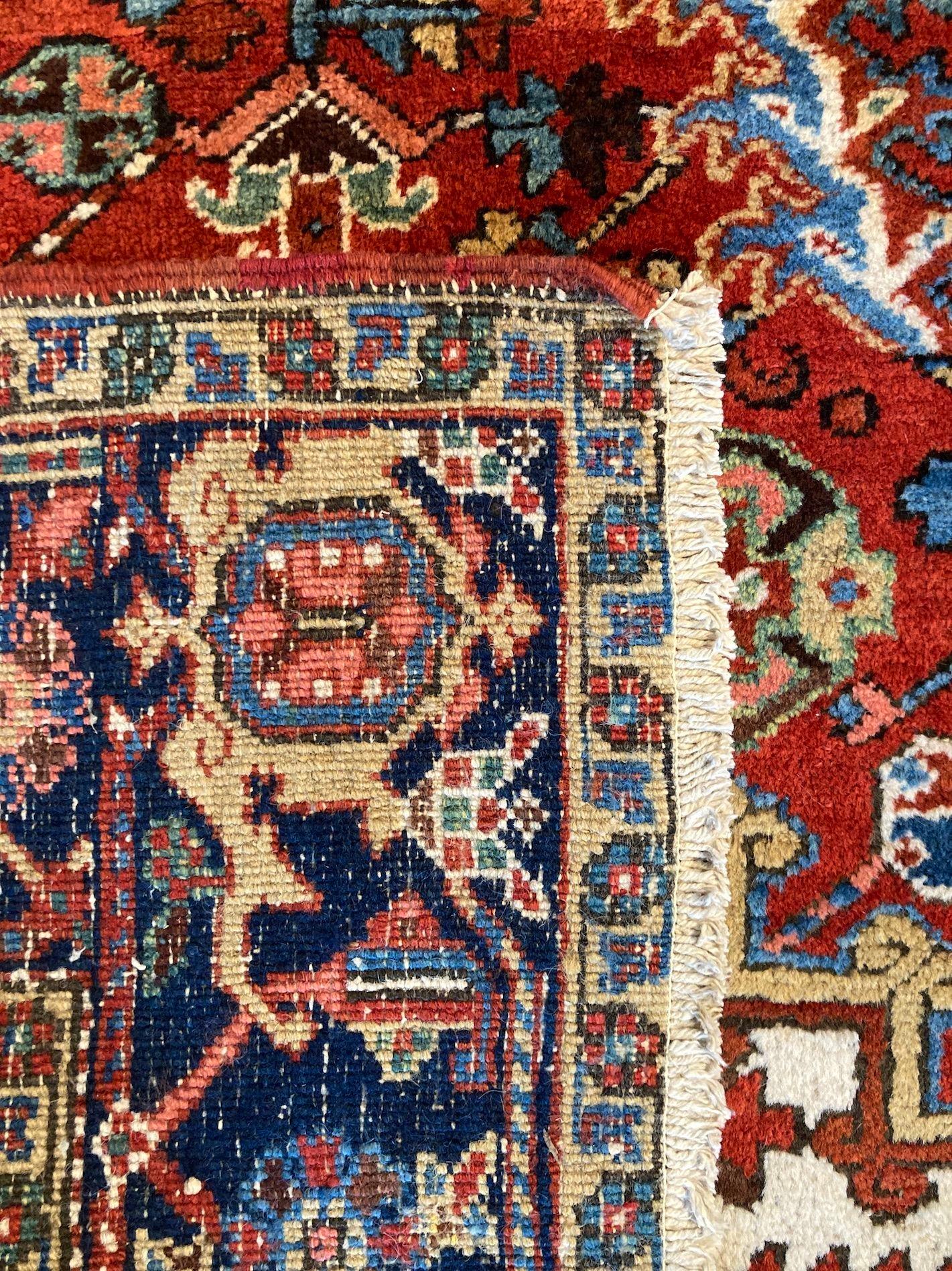 Antique Heriz Carpet 3.37m x 2.42m For Sale 11