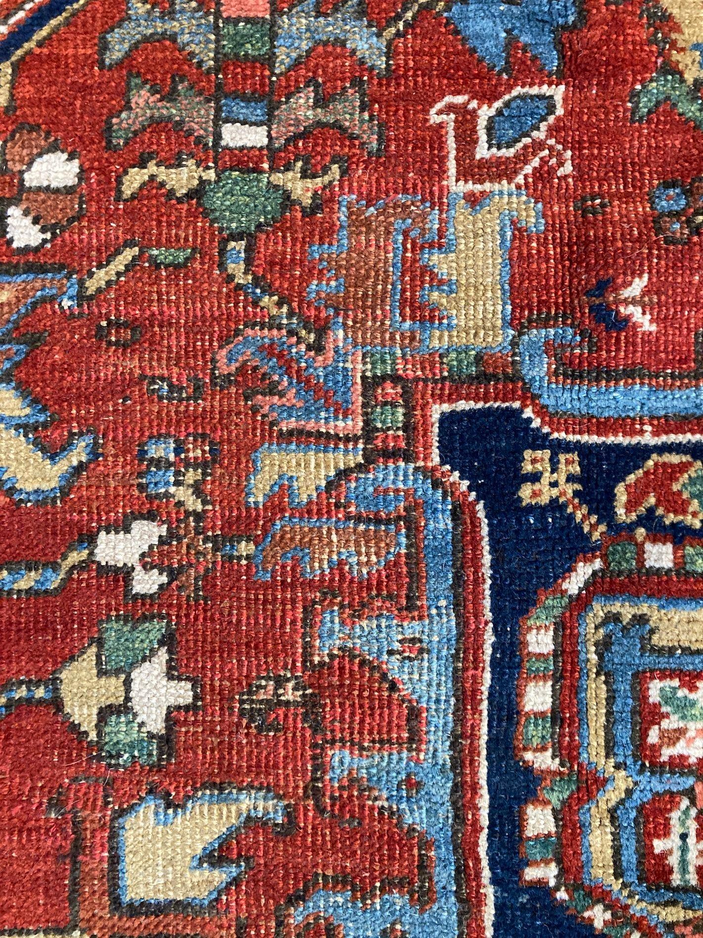 Antique Heriz Carpet 3.37m x 2.42m For Sale 12