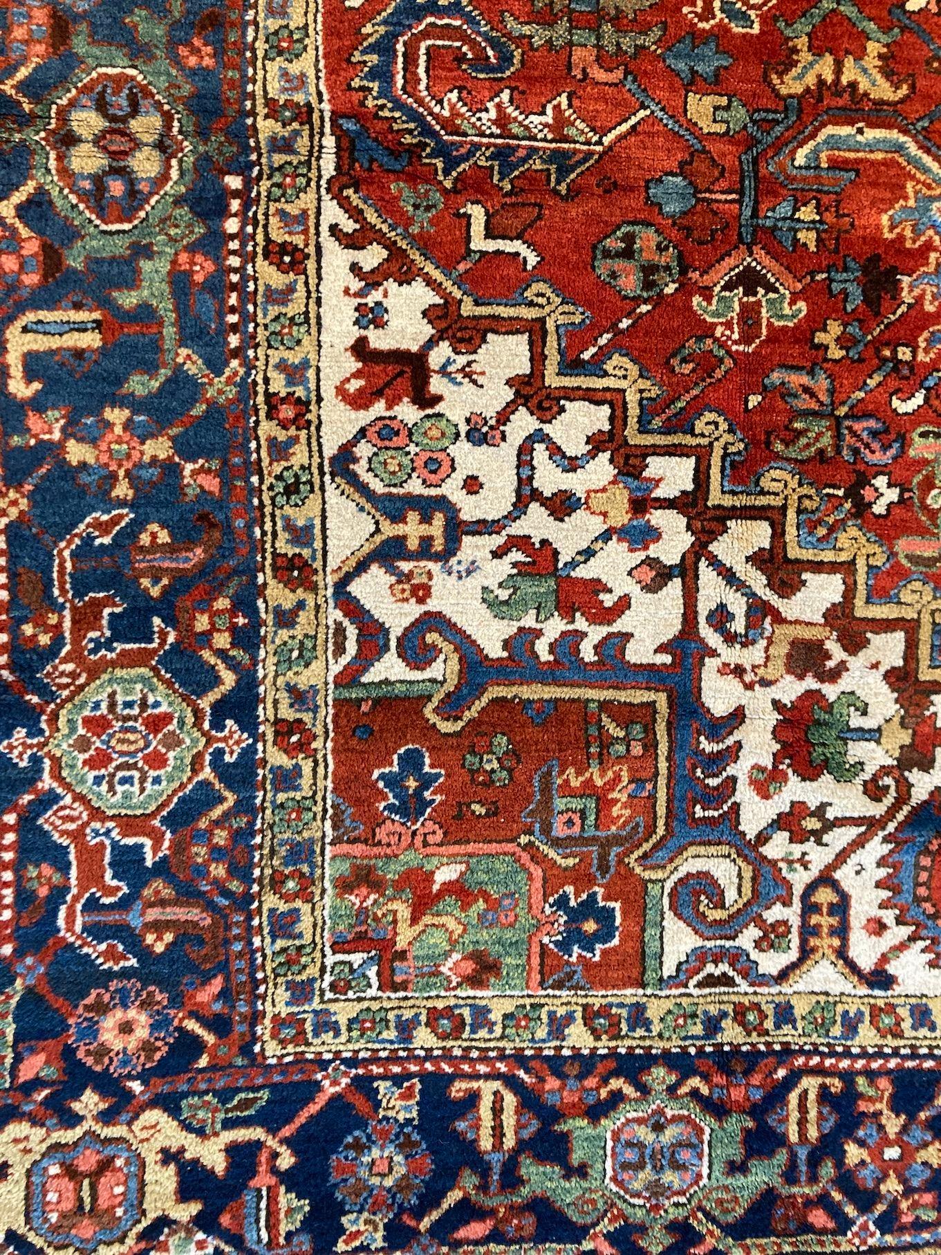 Antique Heriz Carpet 3.37m x 2.42m For Sale 1