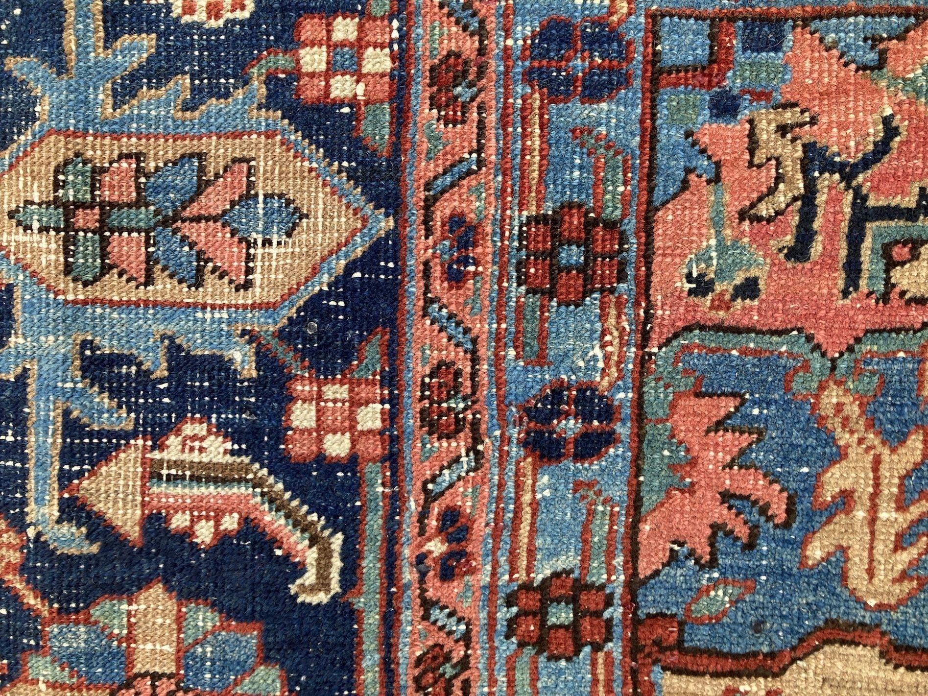Antique Heriz Carpet 3.43m x 2.56m For Sale 9