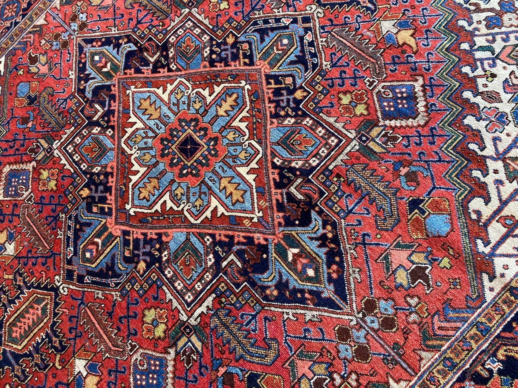 Antiker Heriz-Teppich 3,44 m x 2,63 m im Angebot 5