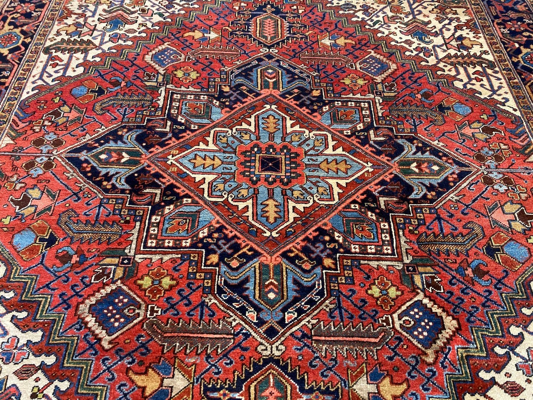 Antiker Heriz-Teppich 3,44 m x 2,63 m im Angebot 2