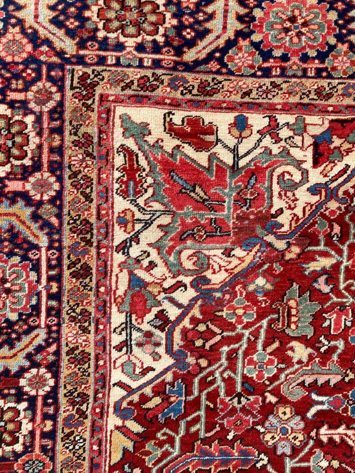 Antique Heriz Carpet 3.58m x 2.27m For Sale 6