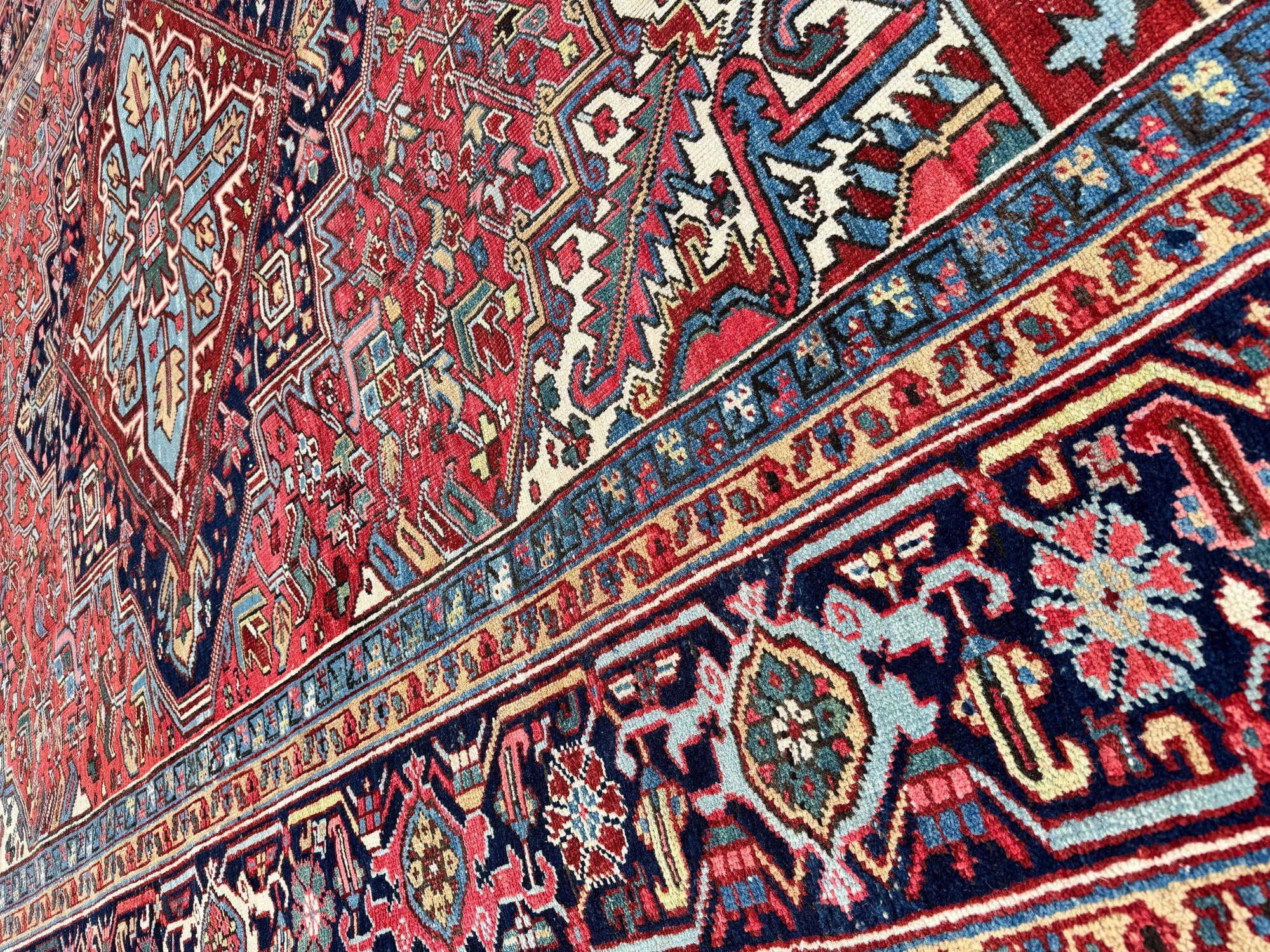 Antique Heriz Carpet 3.77m x 2.68m For Sale 10