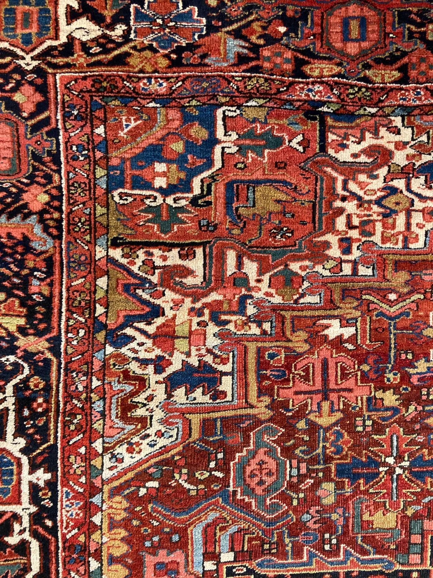 Antique Heriz Carpet 3.78m x 2.81m For Sale 7