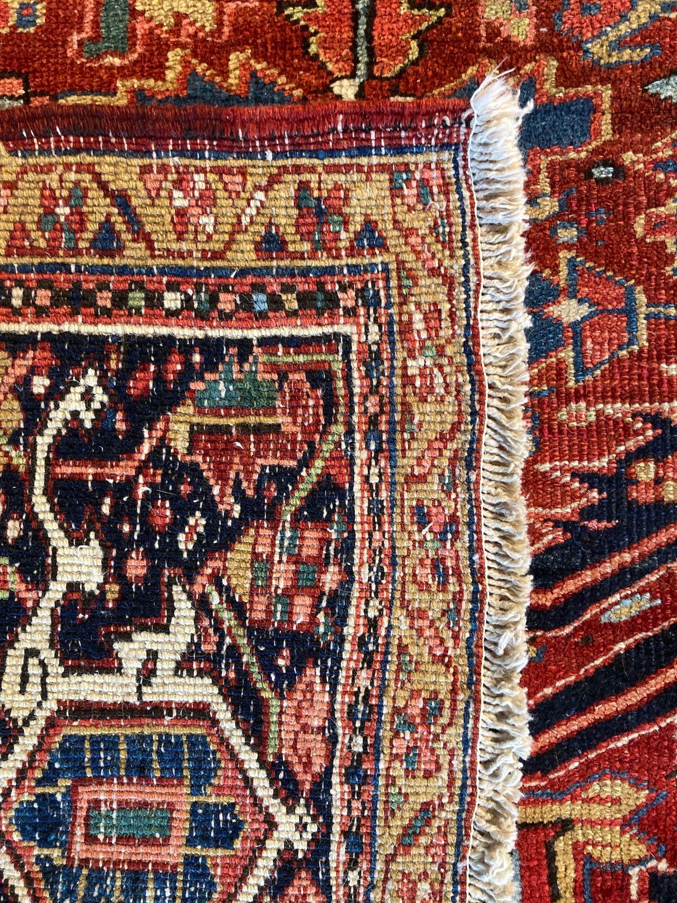 Antique Heriz Carpet 3.78m x 2.81m For Sale 15