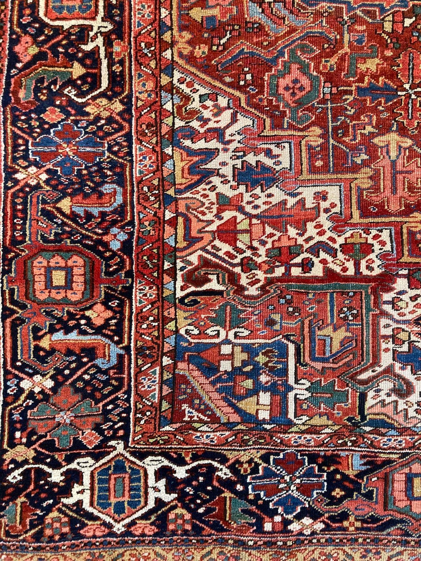 Antique Heriz Carpet 3.78m x 2.81m For Sale 2