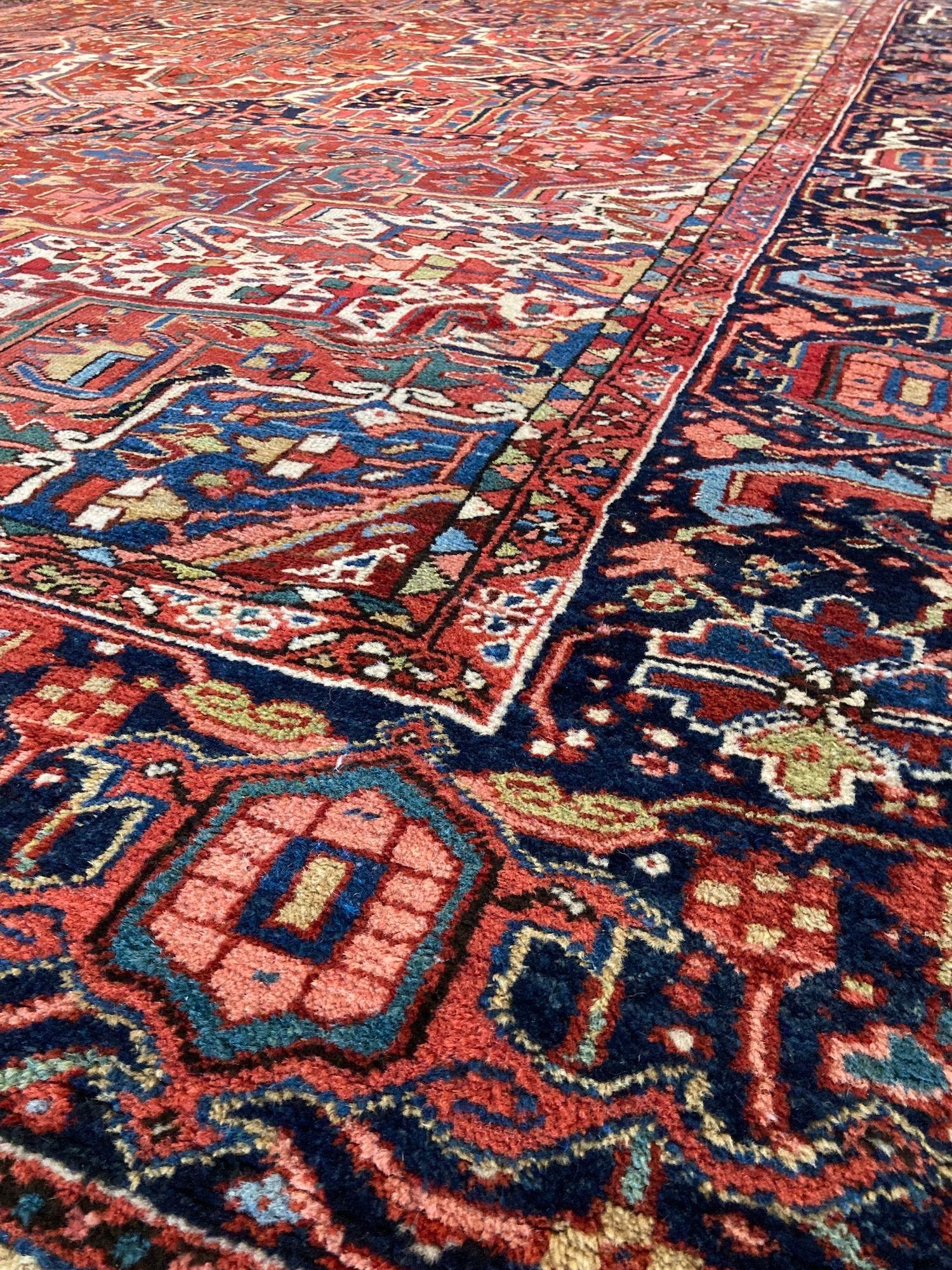 Antique Heriz Carpet 3.78m x 2.81m For Sale 4