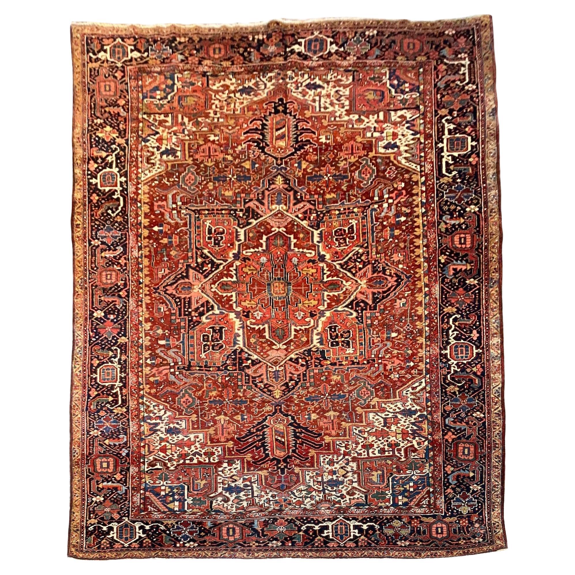 Antique Heriz Carpet 3.78m x 2.81m For Sale
