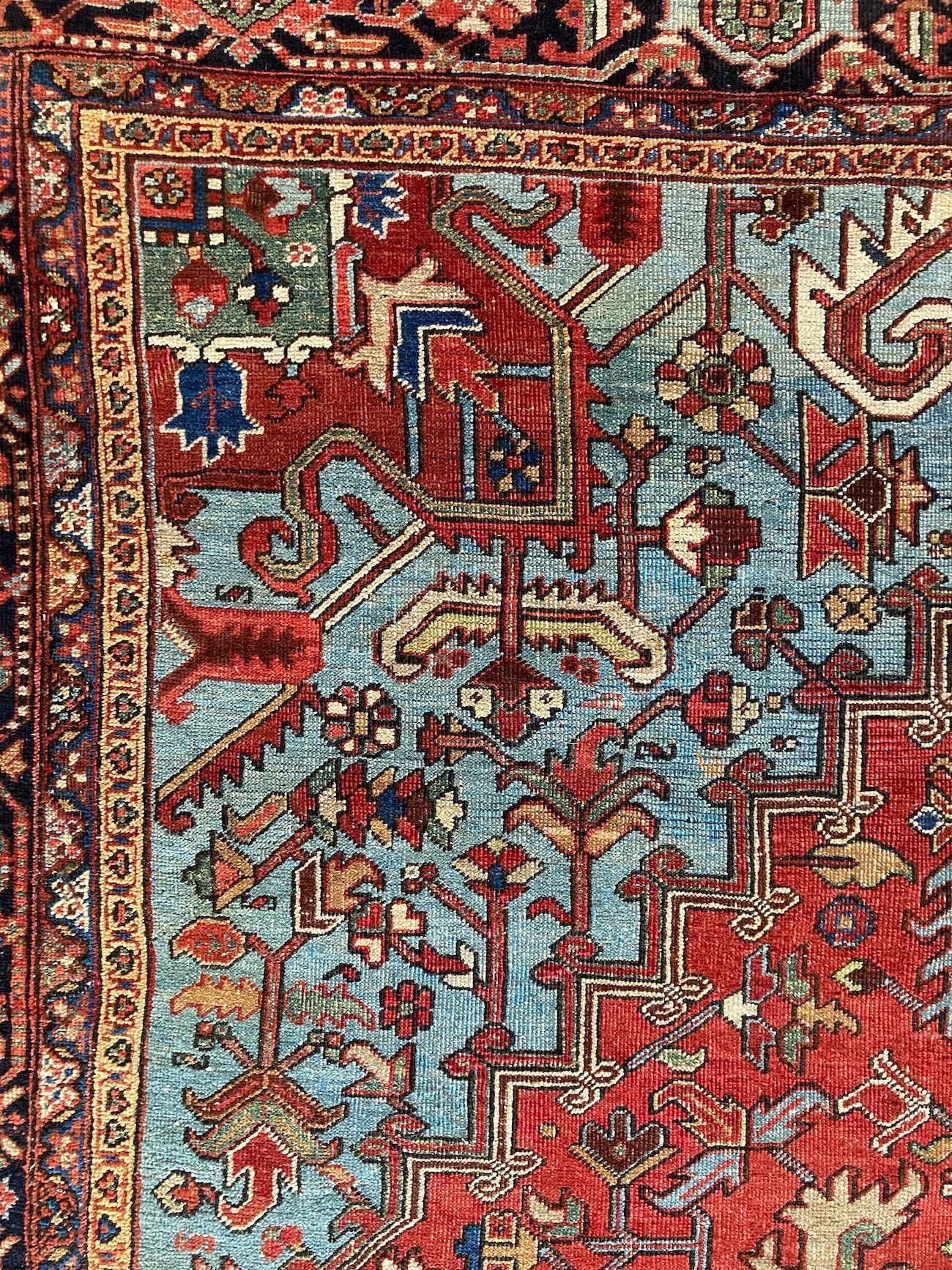 Antique Heriz Carpet 3.96m x 2.93m For Sale 7
