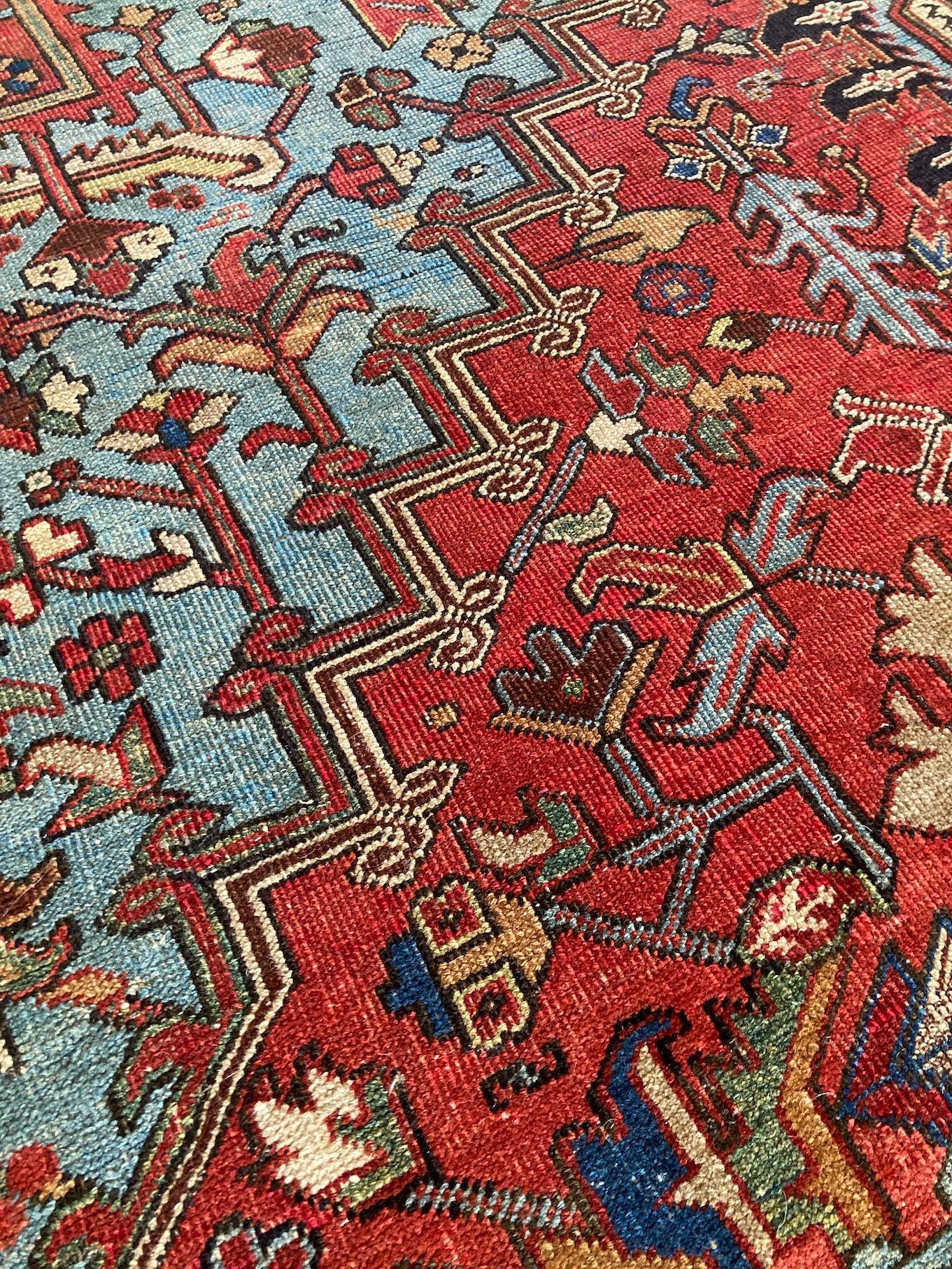 Antique Heriz Carpet 3.96m x 2.93m For Sale 9