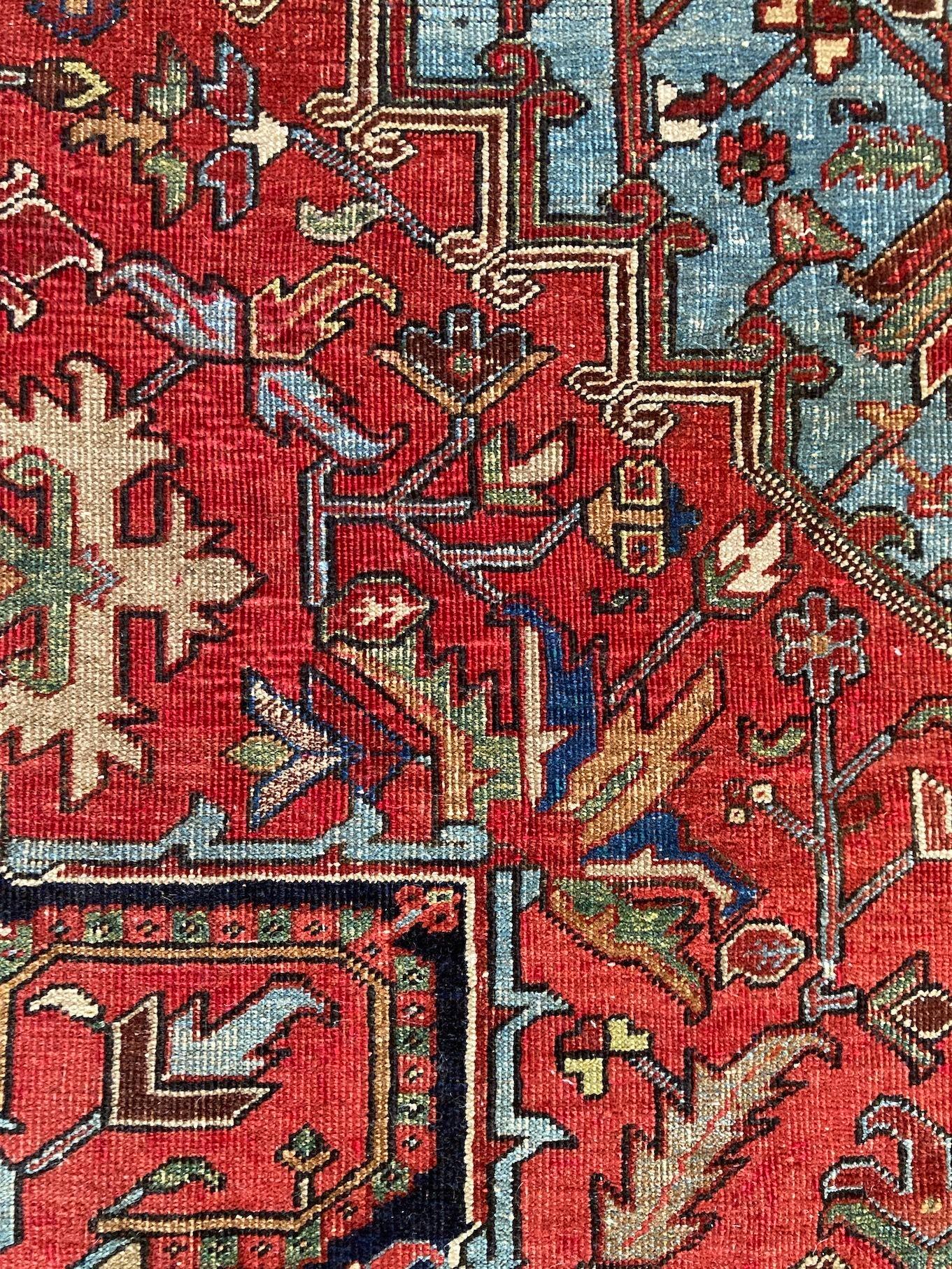 Antique Heriz Carpet 3.96m x 2.93m For Sale 13