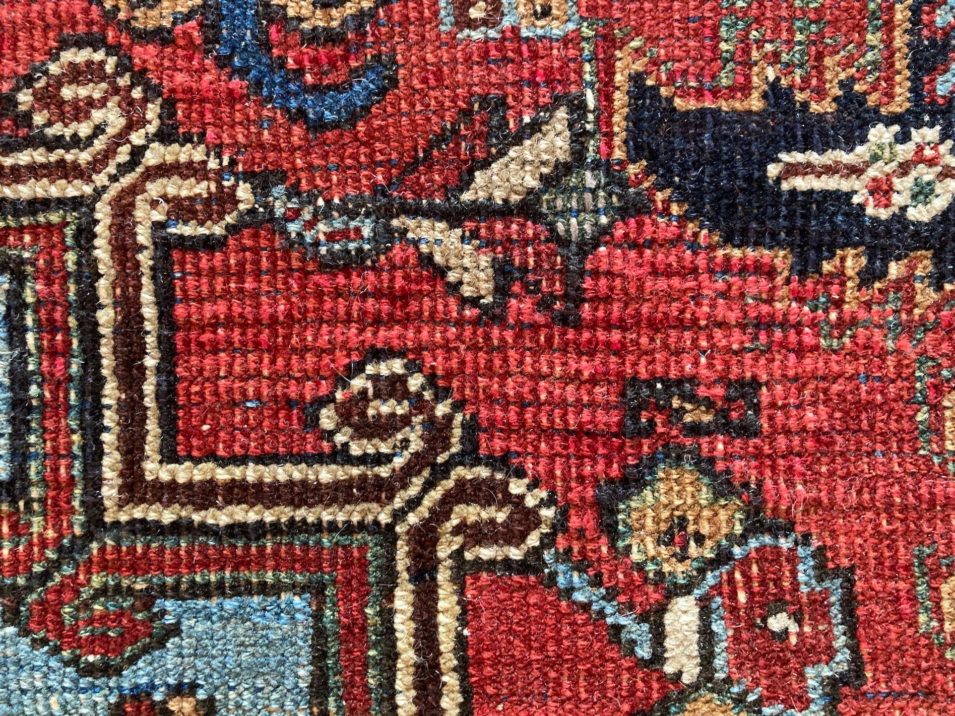 Antiker Heriz-Teppich 3,96 m x 2,93 m im Angebot 15